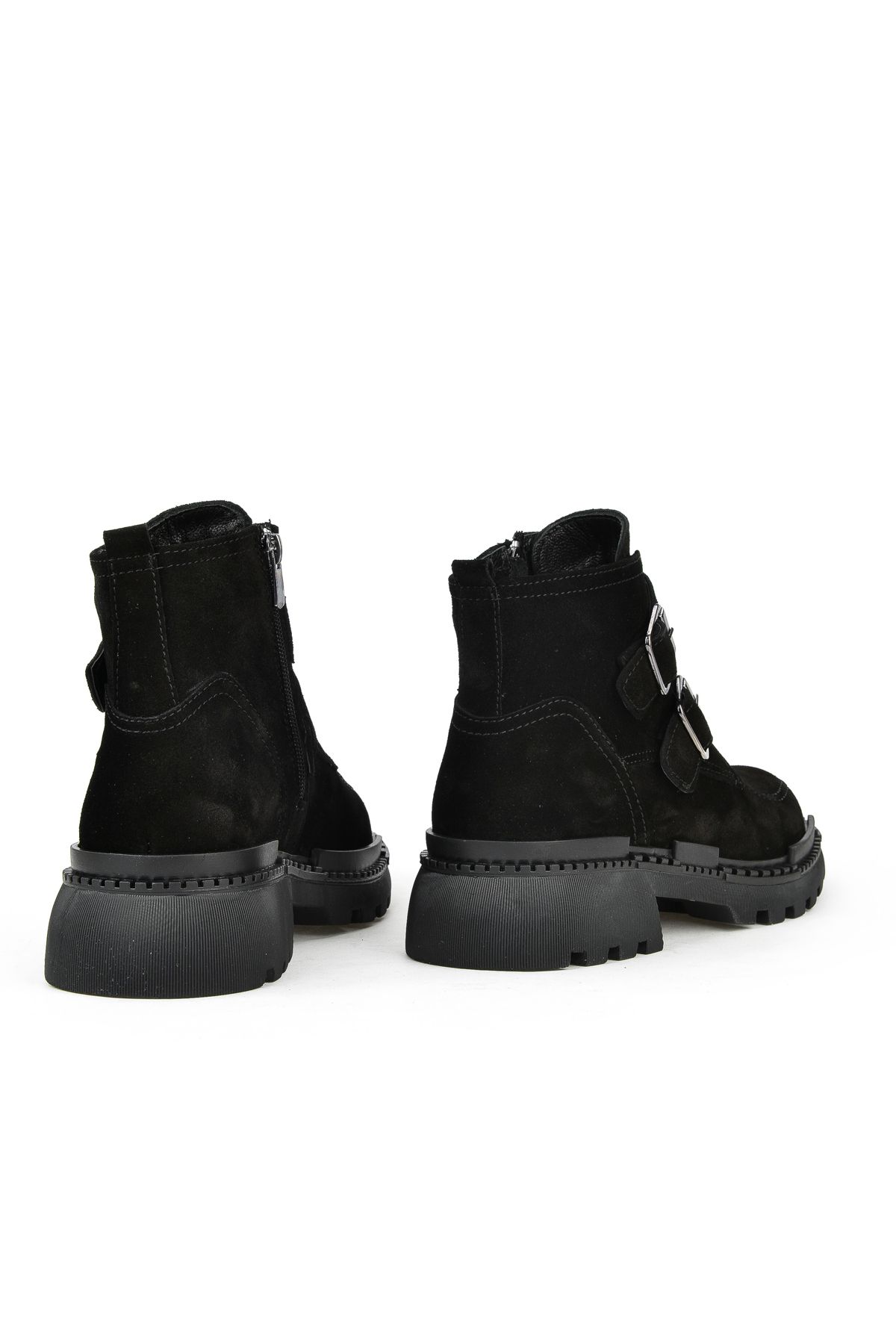 Office artillery chunky black sales suede three buckle boots