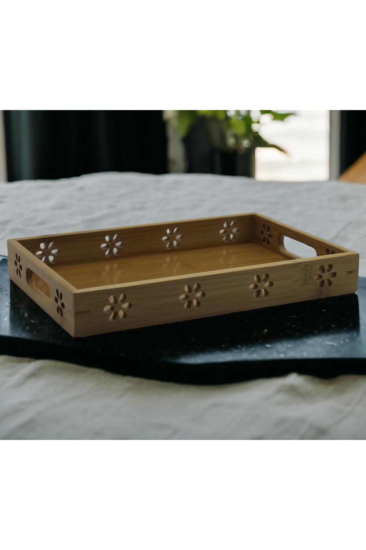 BAMBOO DECORATED TRAY ( SMALL)