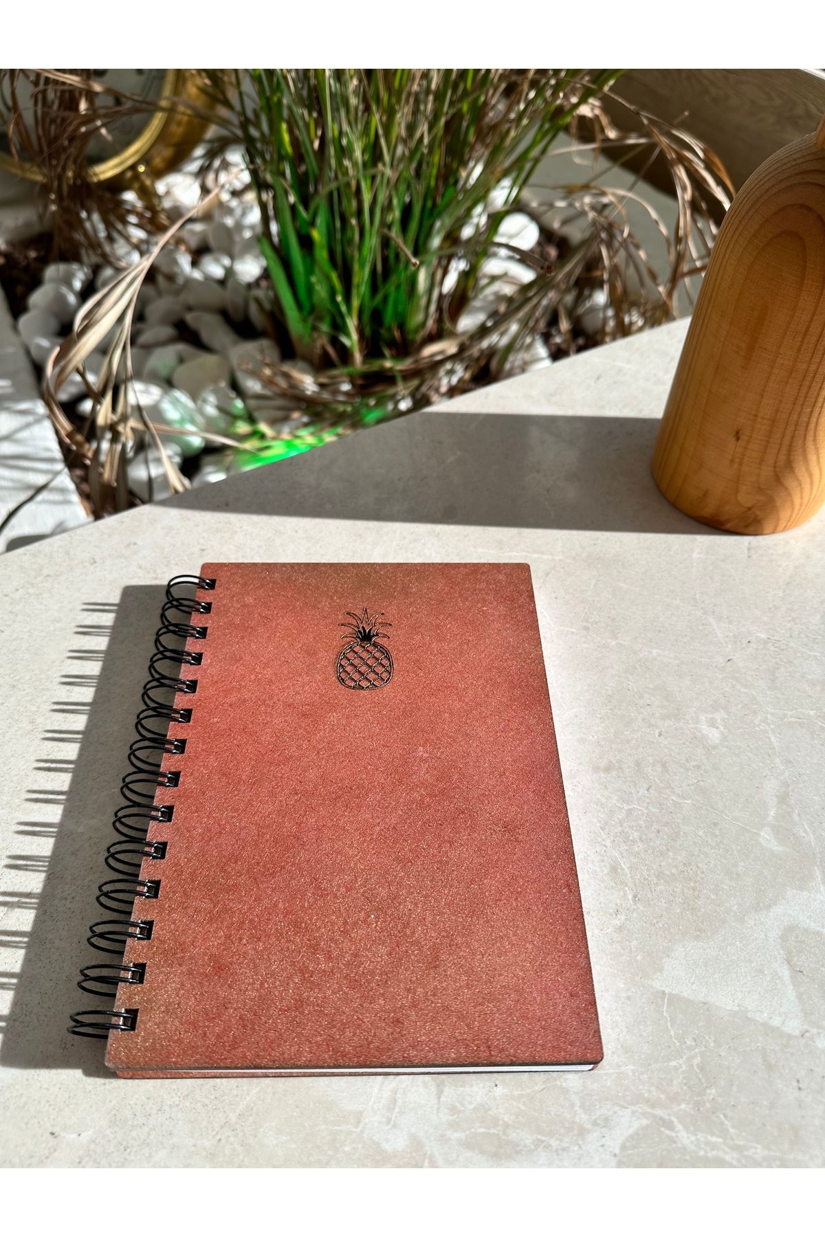 esamore concept-Custom Your Name Wooden Covered Agenda Notebook Diary, Spiral Wooden Covered Notebook, Memory Book 3