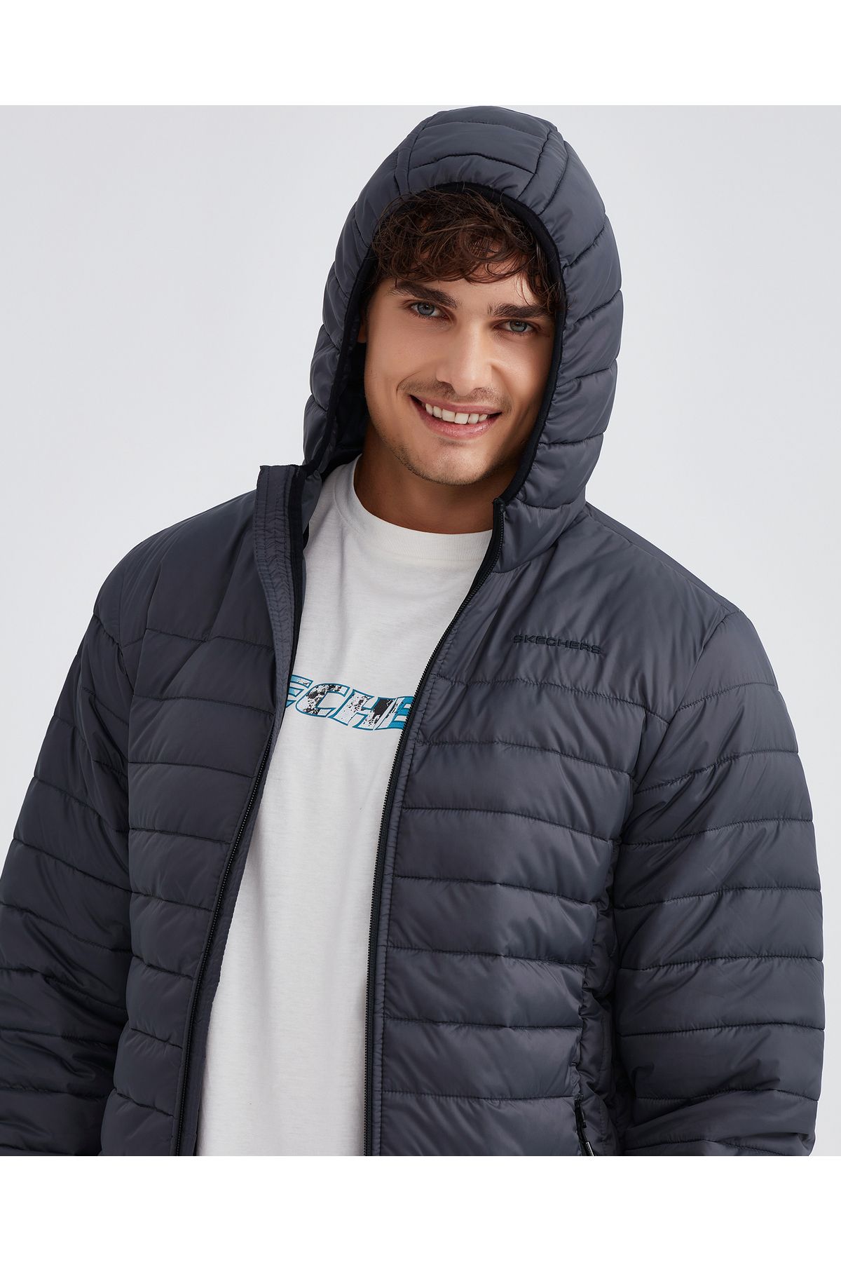 Skechers jacket outlet mens grey