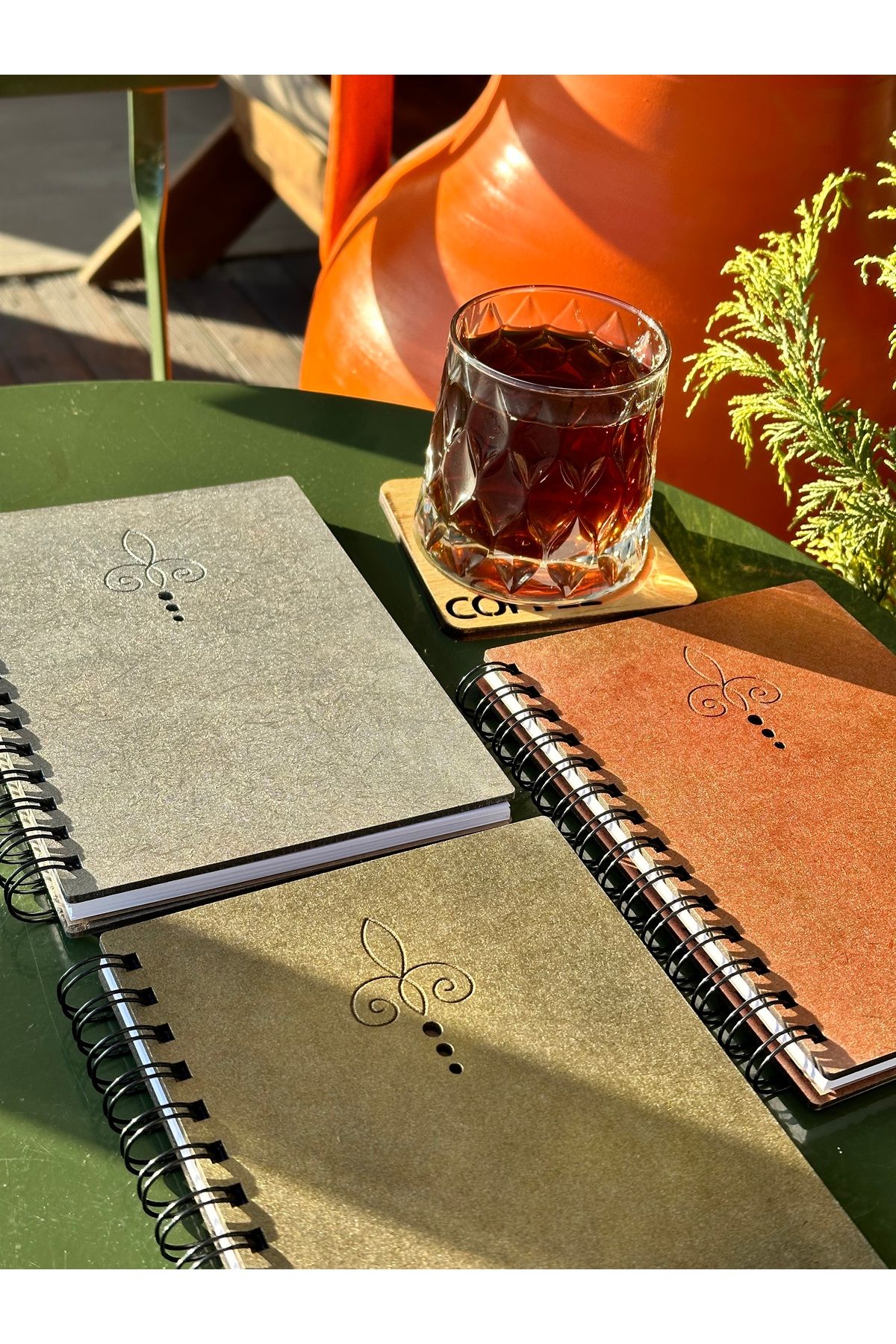 esamore concept-Custom Your Name Wooden Covered Agenda Notebook Diary, Spiral Wooden Covered Notebook, Memory Book 5