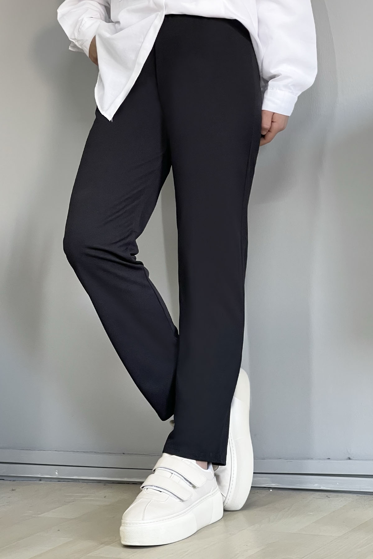 InStyle-Skinny Leg rovné kalhoty – černé 4
