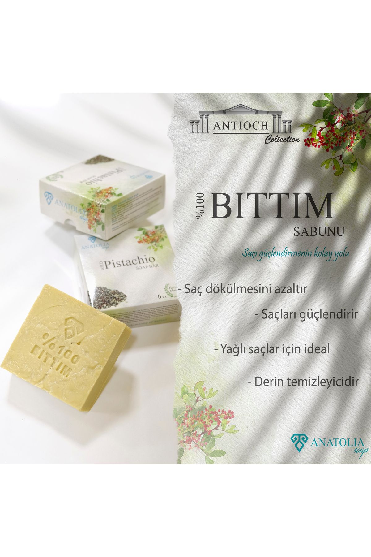 Anatolia Soap-صابون طبيعي أسيرت أصلي، زيت نقي بنسبة 100% للقشرة، لتساقط الشعر، وتقوية الشعر 2