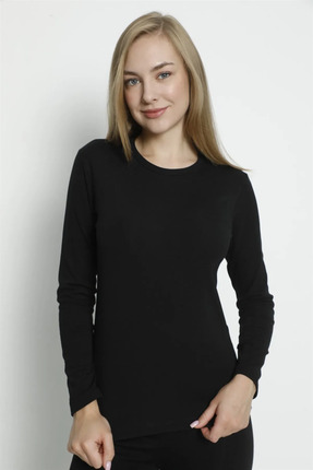 MissKATRE Kadın Uzun Kol Siyah Body