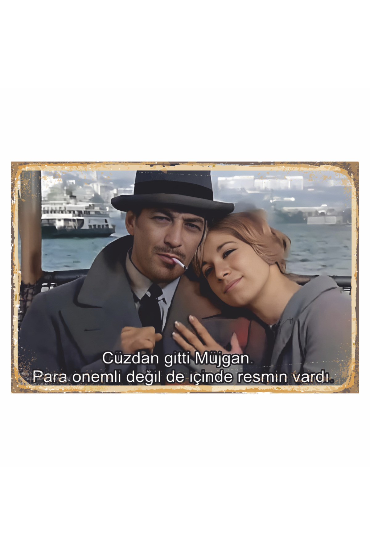 Sadri used to go to the wallet, the good news is that the money doesn't matter, but there was a picture of you in the retro wooden poster
