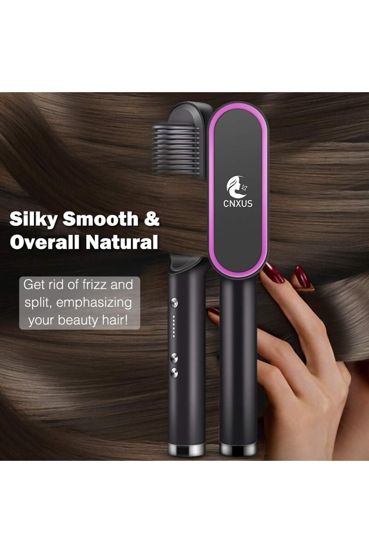 CNXUS Anti Scald Hair Straightener Brush PTC Ceramic Heating Technology Automatic Power Off Trendyol