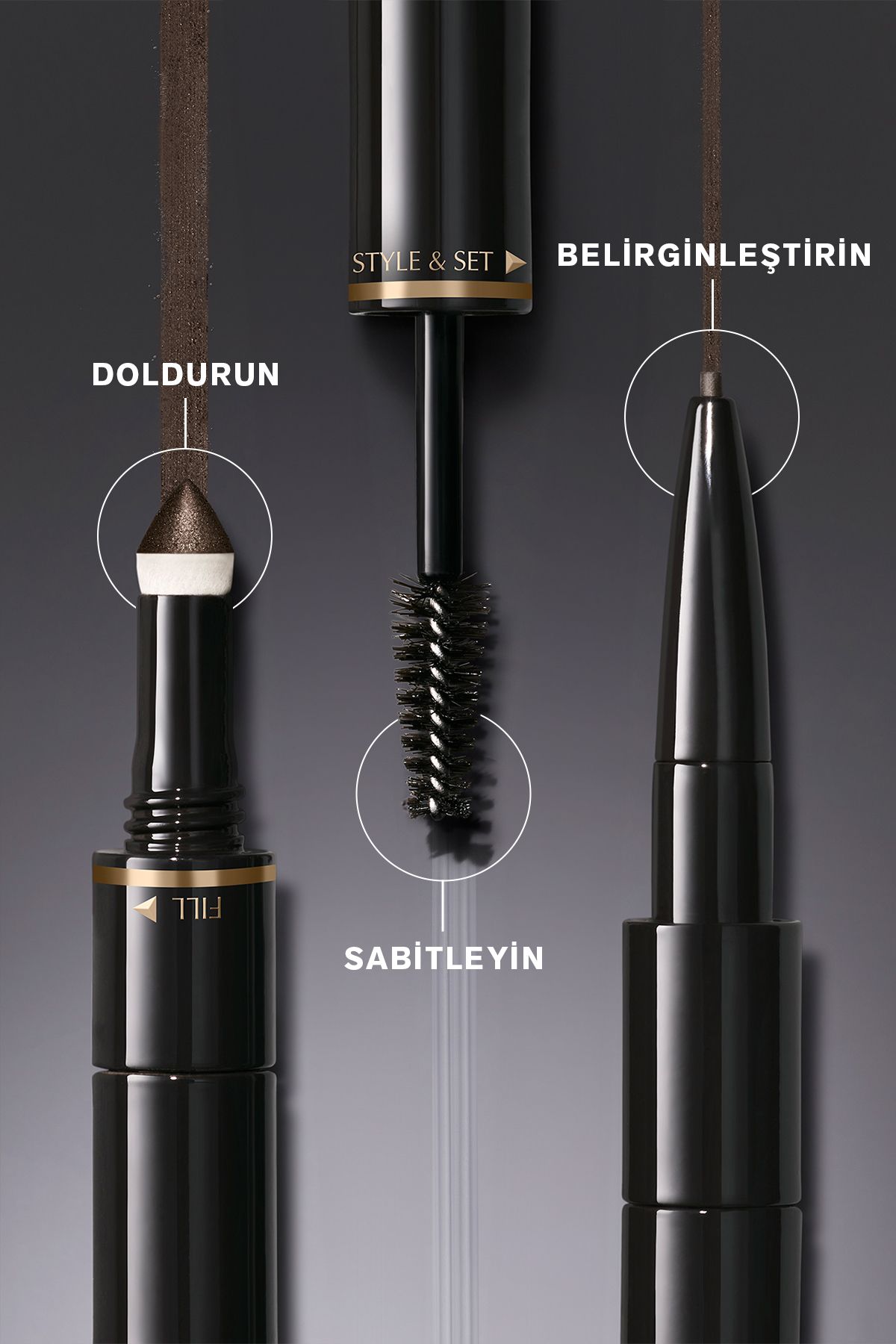 Estee Lauder-BrowPerfect 3D - قلم حواجب، قلم حواجب الكل في واحد، متعدد الاستخدامات، 04 رمادي داكن 5