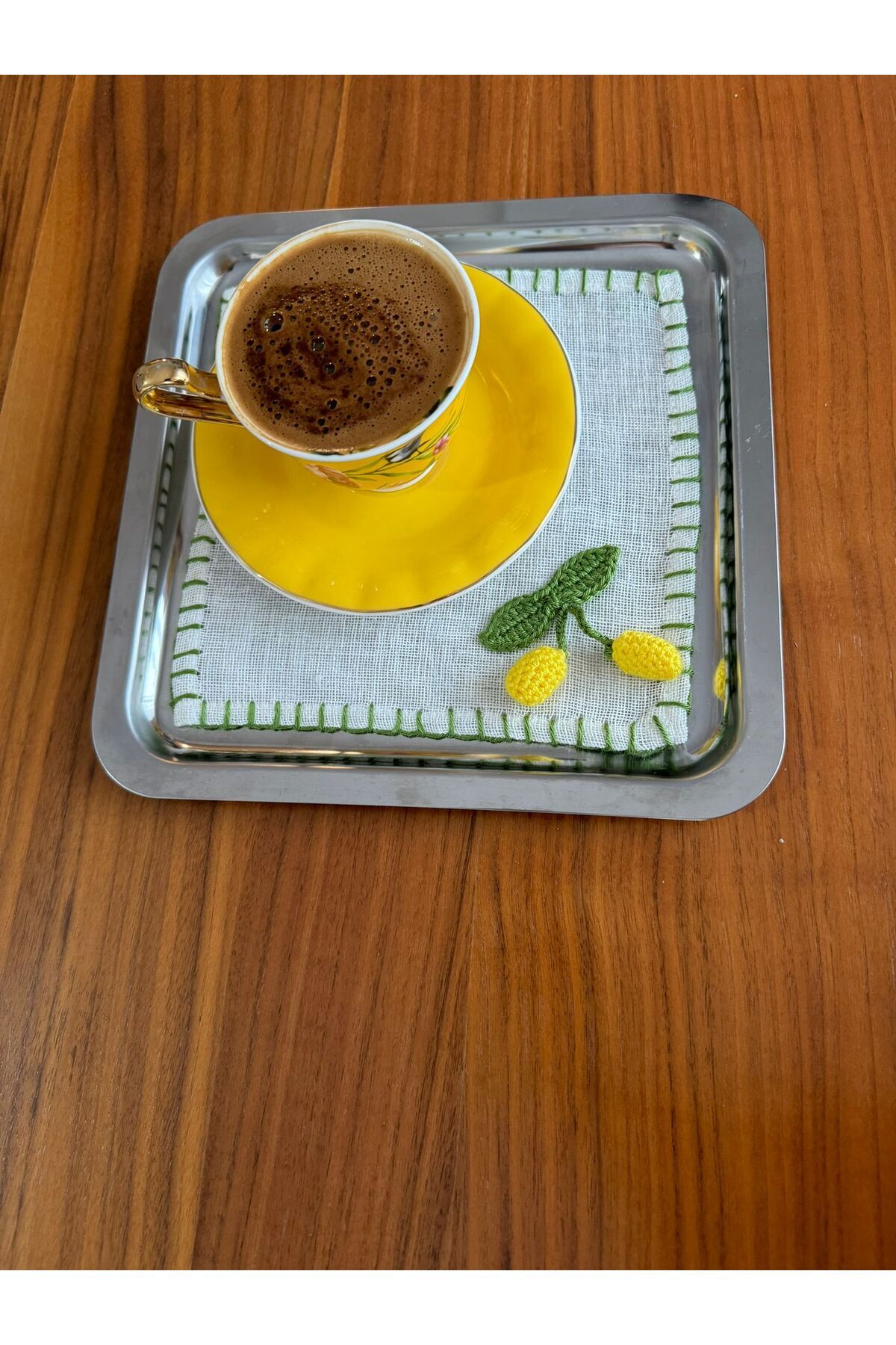 HALATÇI HOME-Coffee Presentation Napkin Lemon Cover Set of 6 5