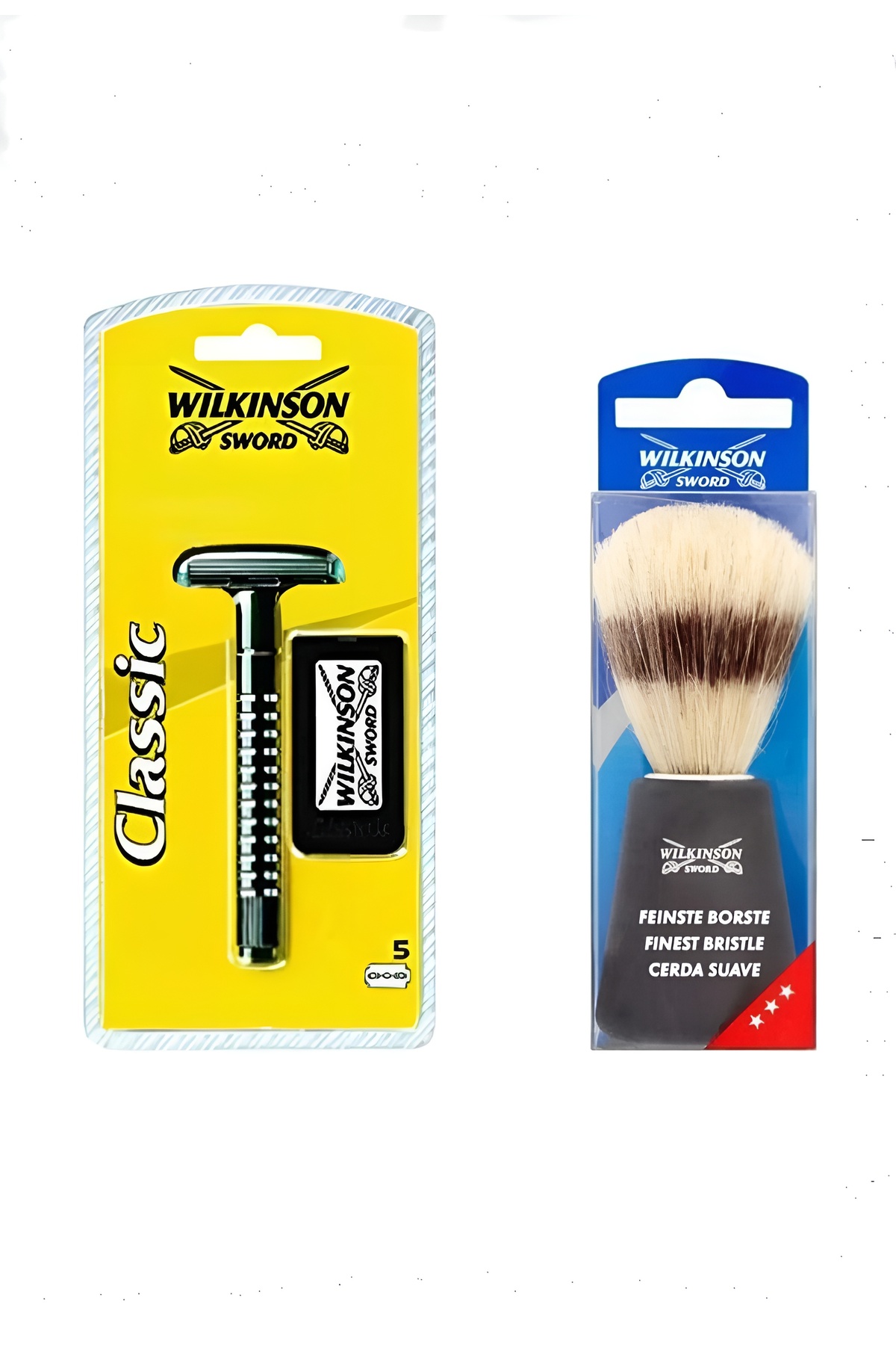 Wilkinson Sword klasik tıraş bıçağı ve wilkinson sakal fırçası