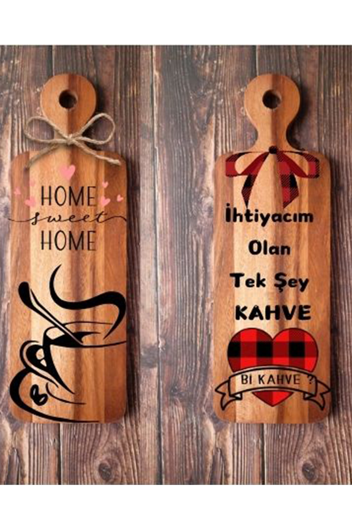 Kesme Tahtası Görünümlü Iskandinav Mutfak Tezgah Süsü (30*15 CM)