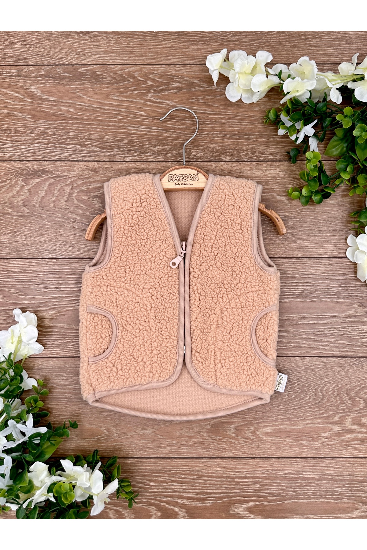 PATSAN Teddy Peluş Bebek Yelek Fermuarlı Cepli fotoğrafı 2 (önizleme)