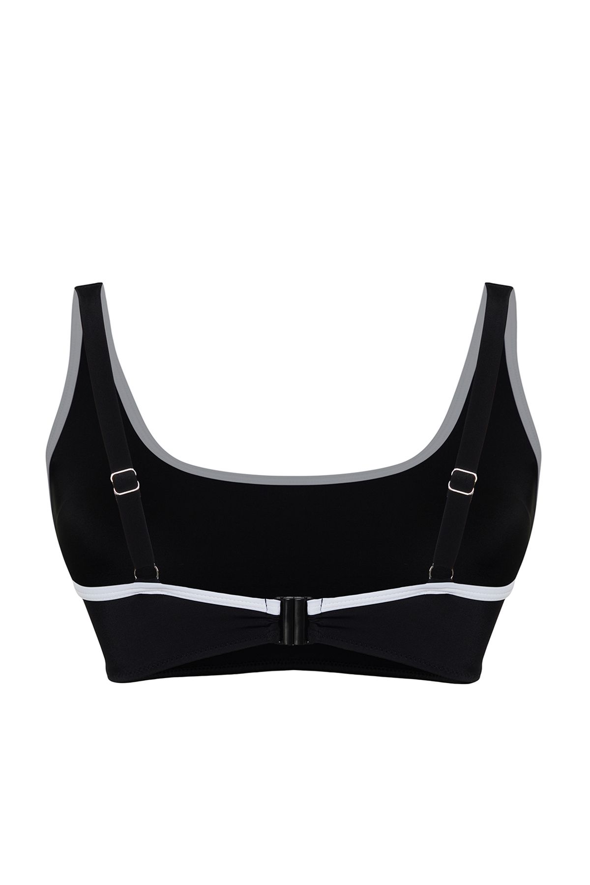 Trendyol Curve-Schwarzes, kontrastierendes, detailliertes Bralette-Bikinioberteil in Übergröße TBBSS24CT00008 8