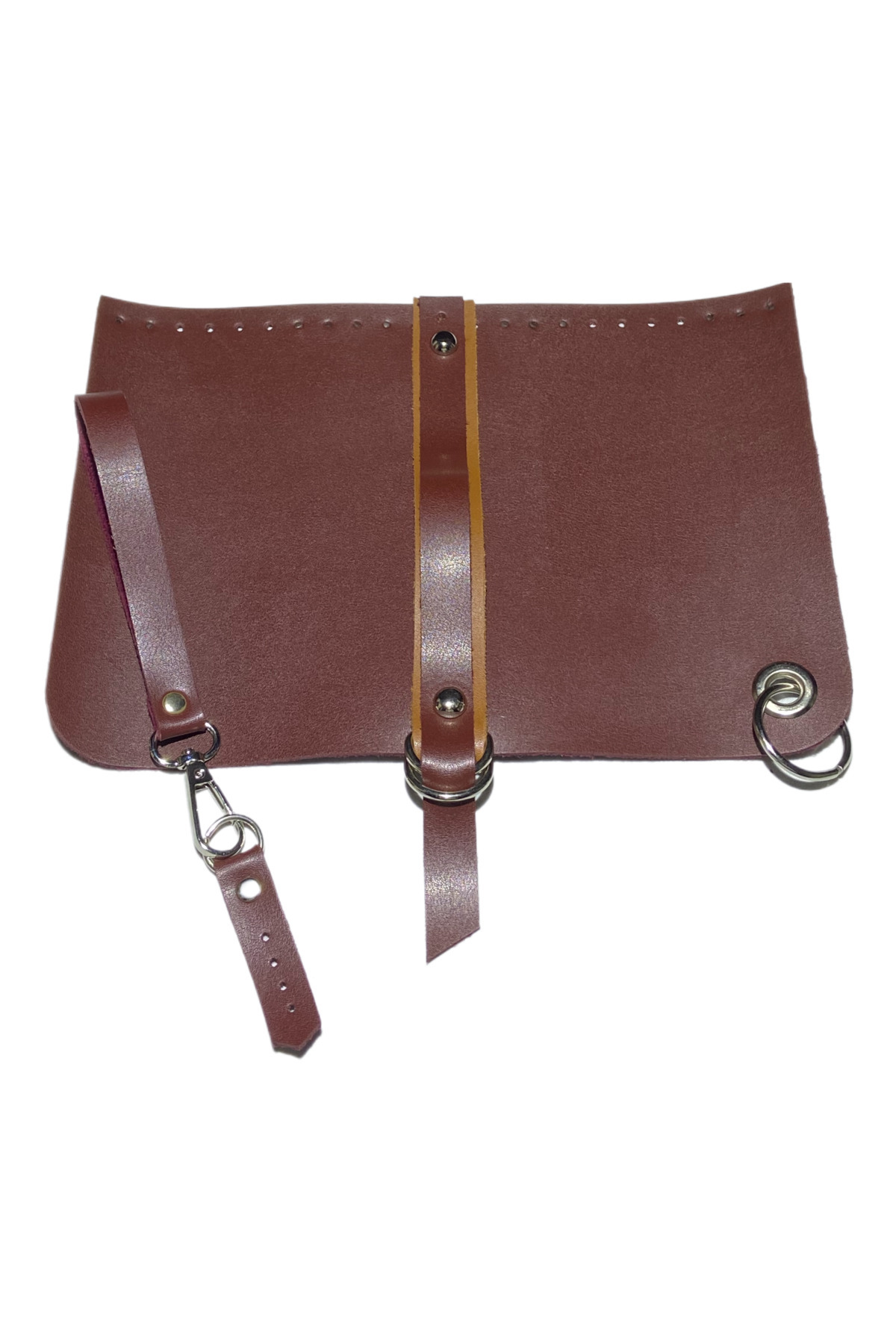 Lady Moss Bordo Dikilebilir Çift Şerit Çanta Kapağı 24x17