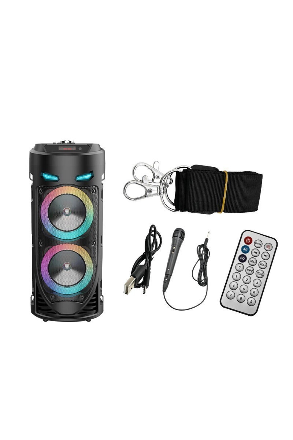 TeknoExpress Süper Bass Büyük Boy Bluetooth Hoparlör Led Işıklı