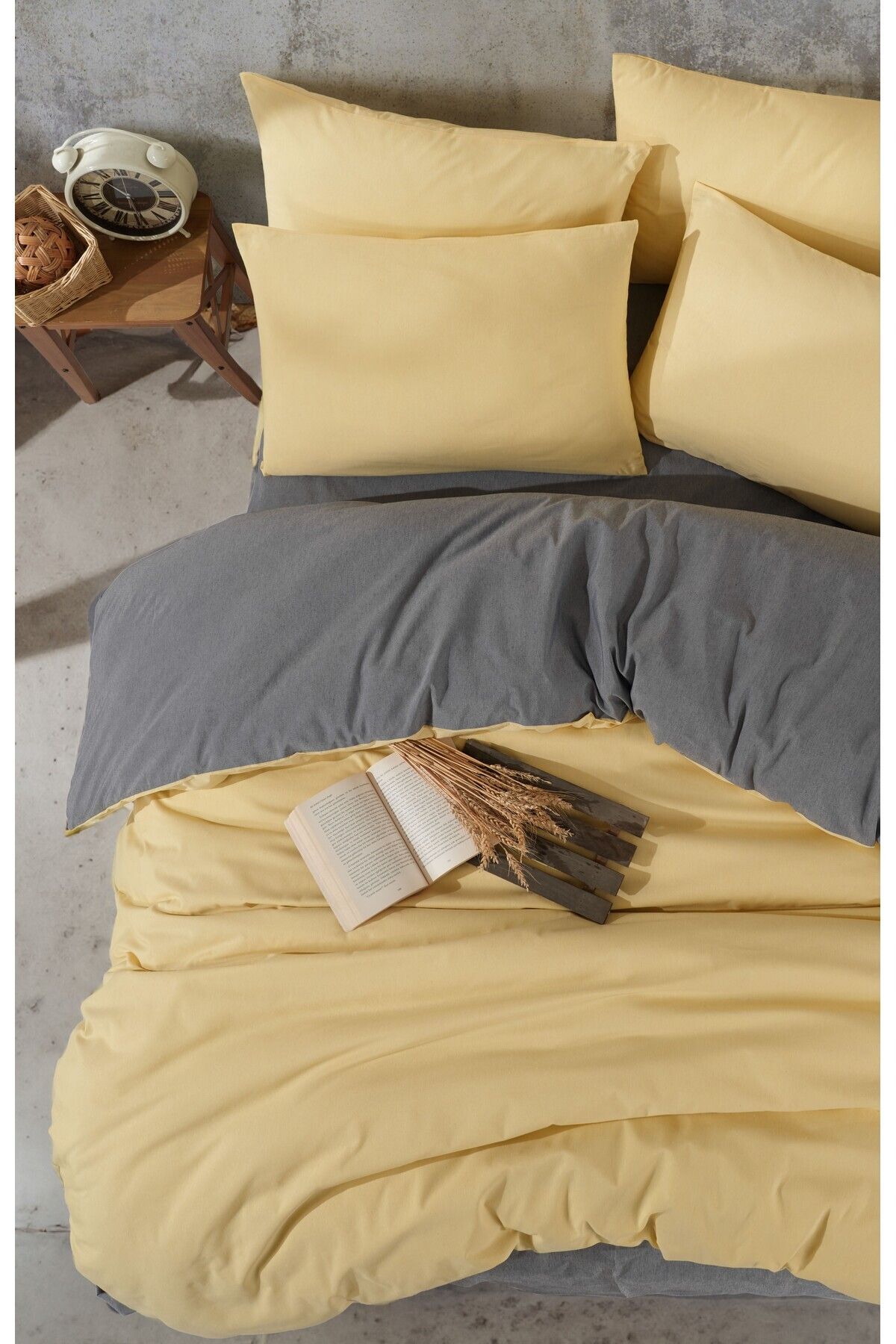 Loyal Home-Set cuvertură dublu cearșaf elastic - Galben 2