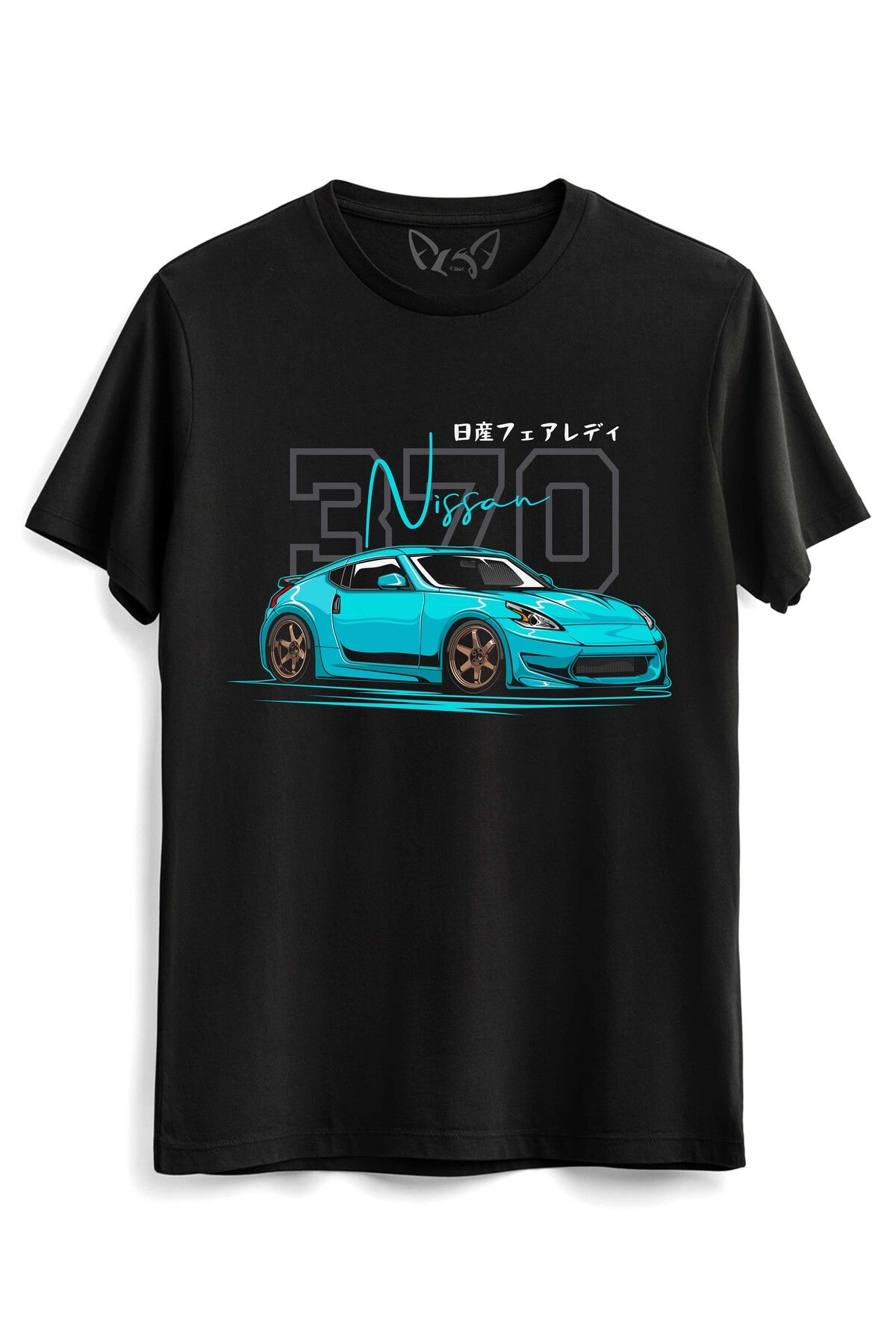 Alfa Tshirt Tricou Negru Pentru Copii Cu Imprimeu Digital Nissan 370 Unisex - 13–14 years