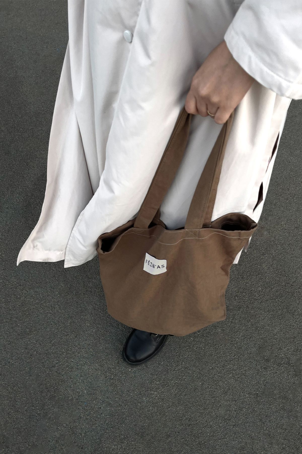 feinas Canvas Bag Mink Snap 45X40CM 100 COTTON Trendyol