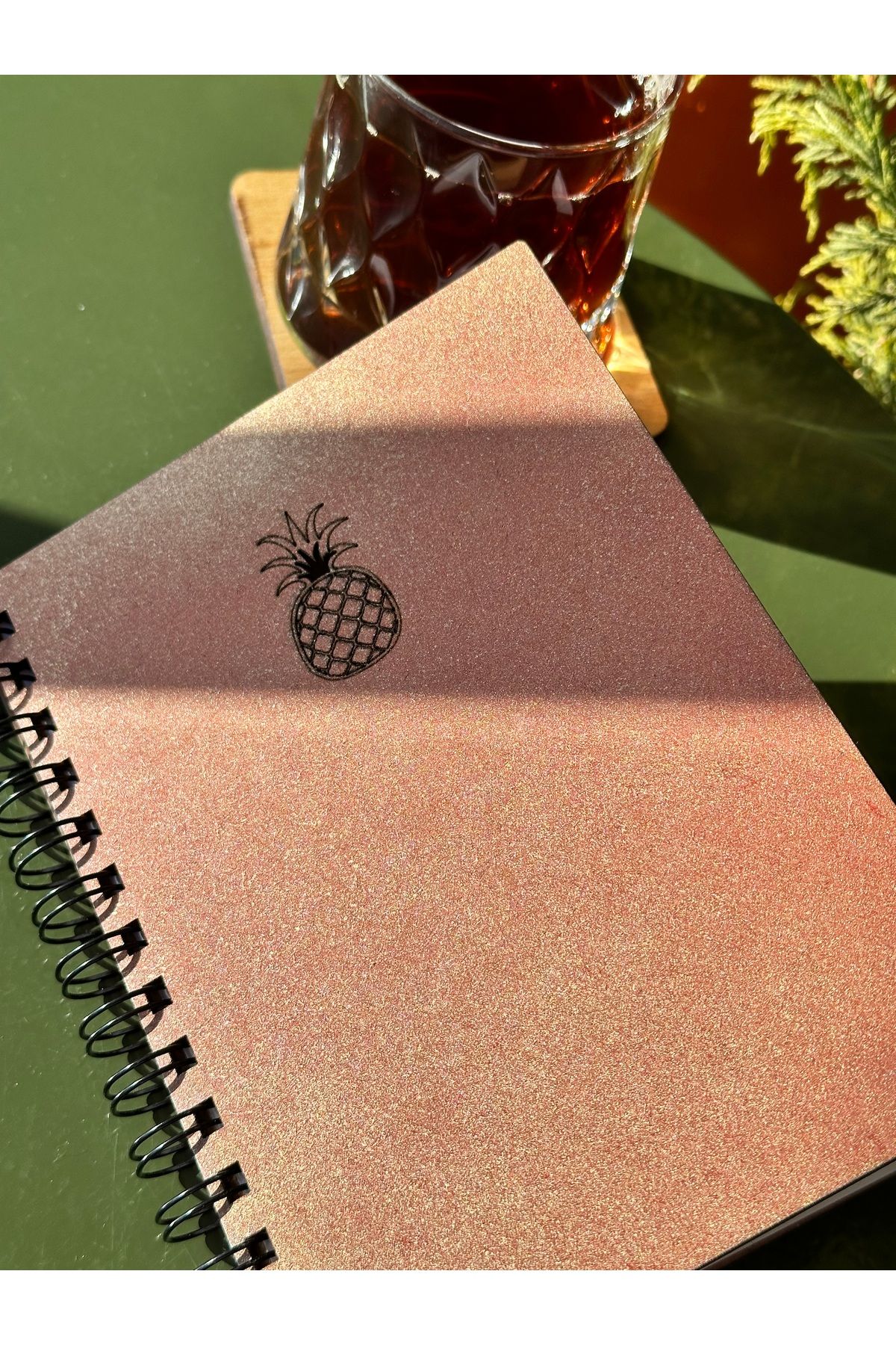 esamore concept-Custom Your Name Wooden Covered Agenda Notebook Diary, Spiral Wooden Covered Notebook, Memory Book 4