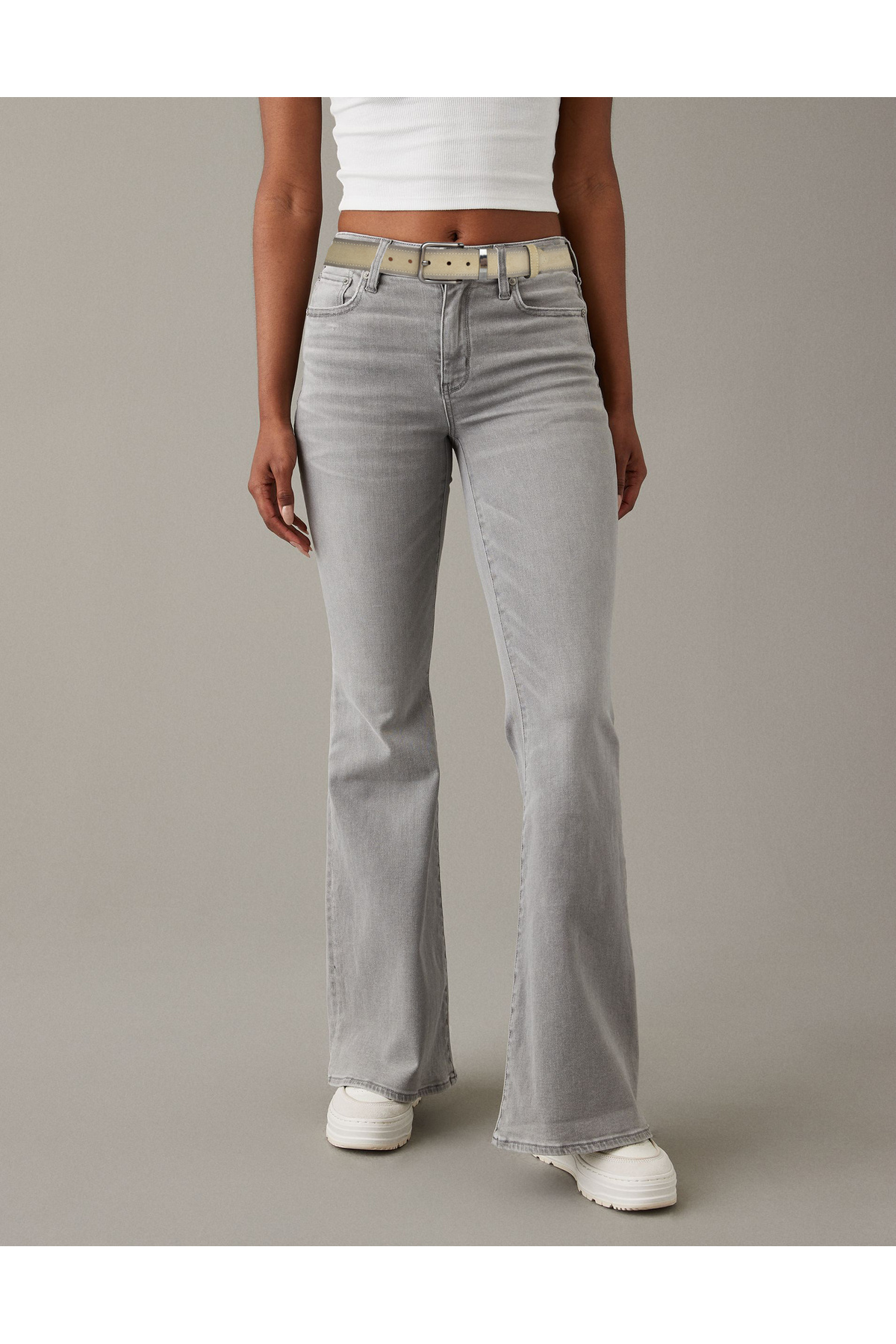 GoDeri-Genuine Leather, Black Nickel Set Buckle 4 Cm Suede Cream Women's Belt; Jeans, Sports Belt = nickel.set76 3