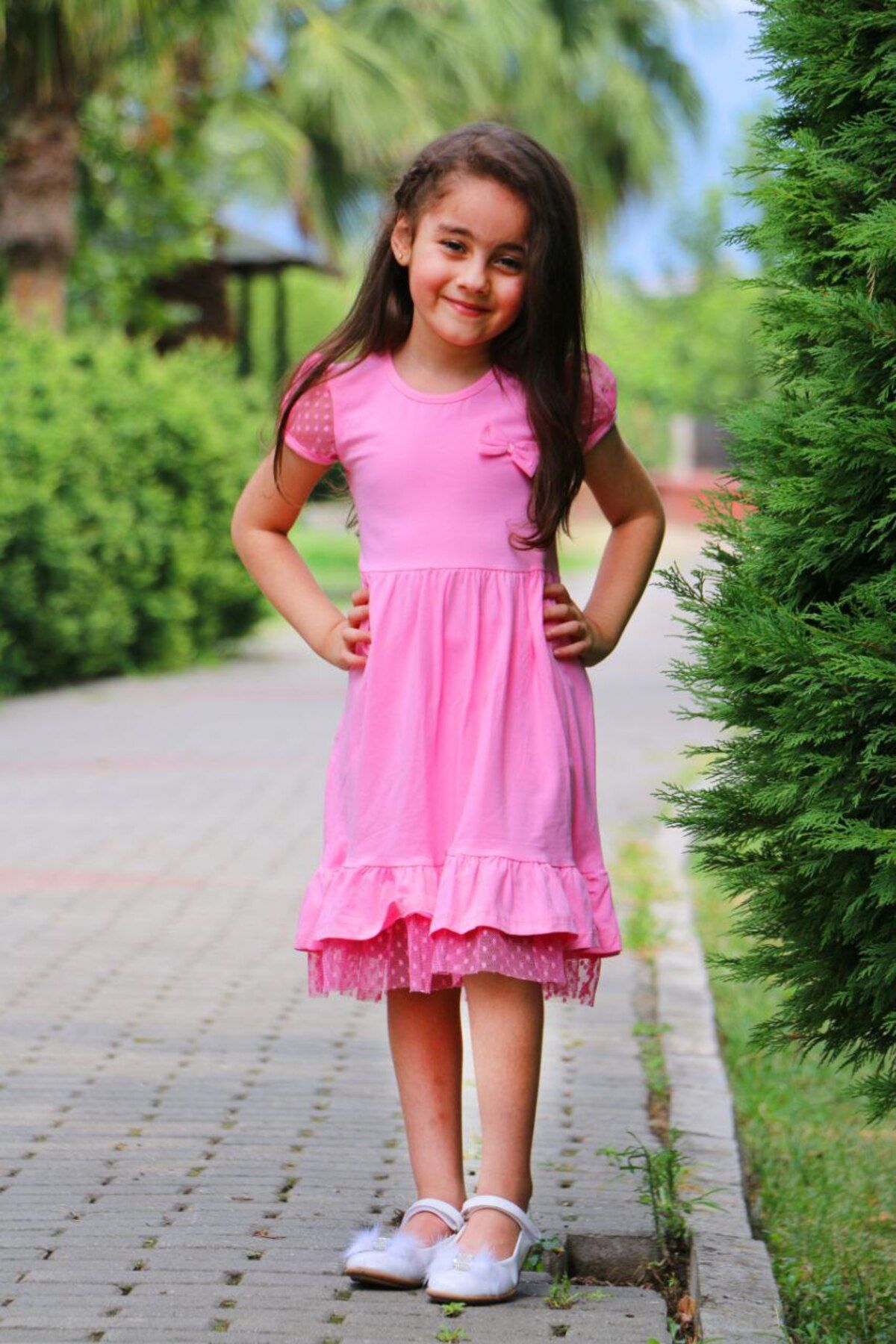 ABİYEKİDS Kız Çocuk Günlük Çocuk Elbise ABY126