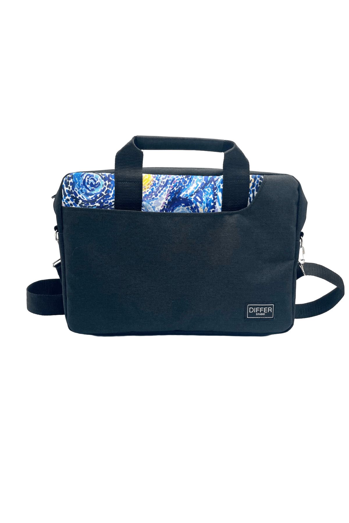 Differ-Studio 13-14'' Inch Van gogh Pattern Black Unisex Laptop/Macbook/Notebook/Computer/Briefcase 3