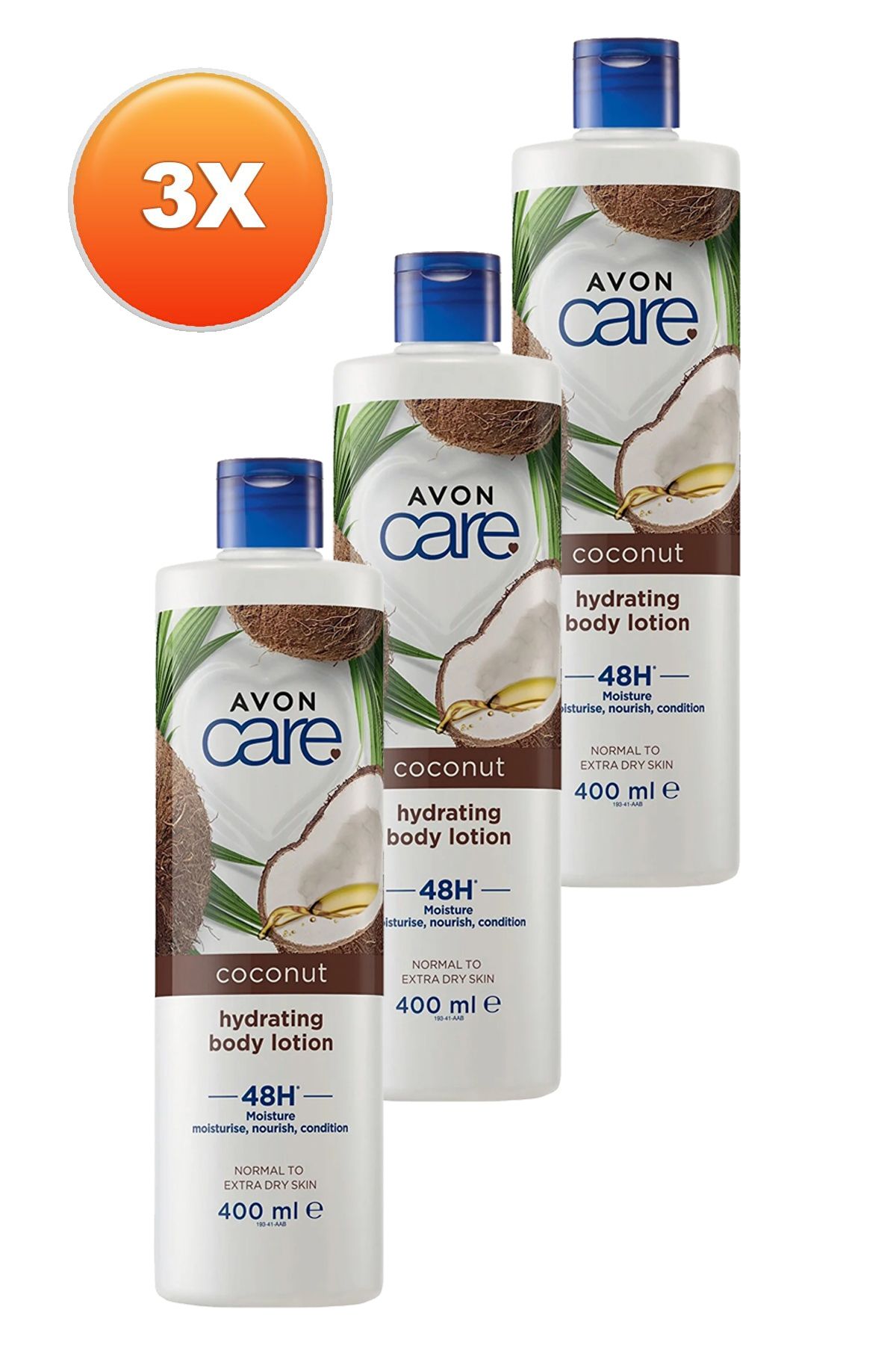 لوسیون بدن Care با روغن نارگیل 400 میلی لیتر. مجموعه سه تایی Avon