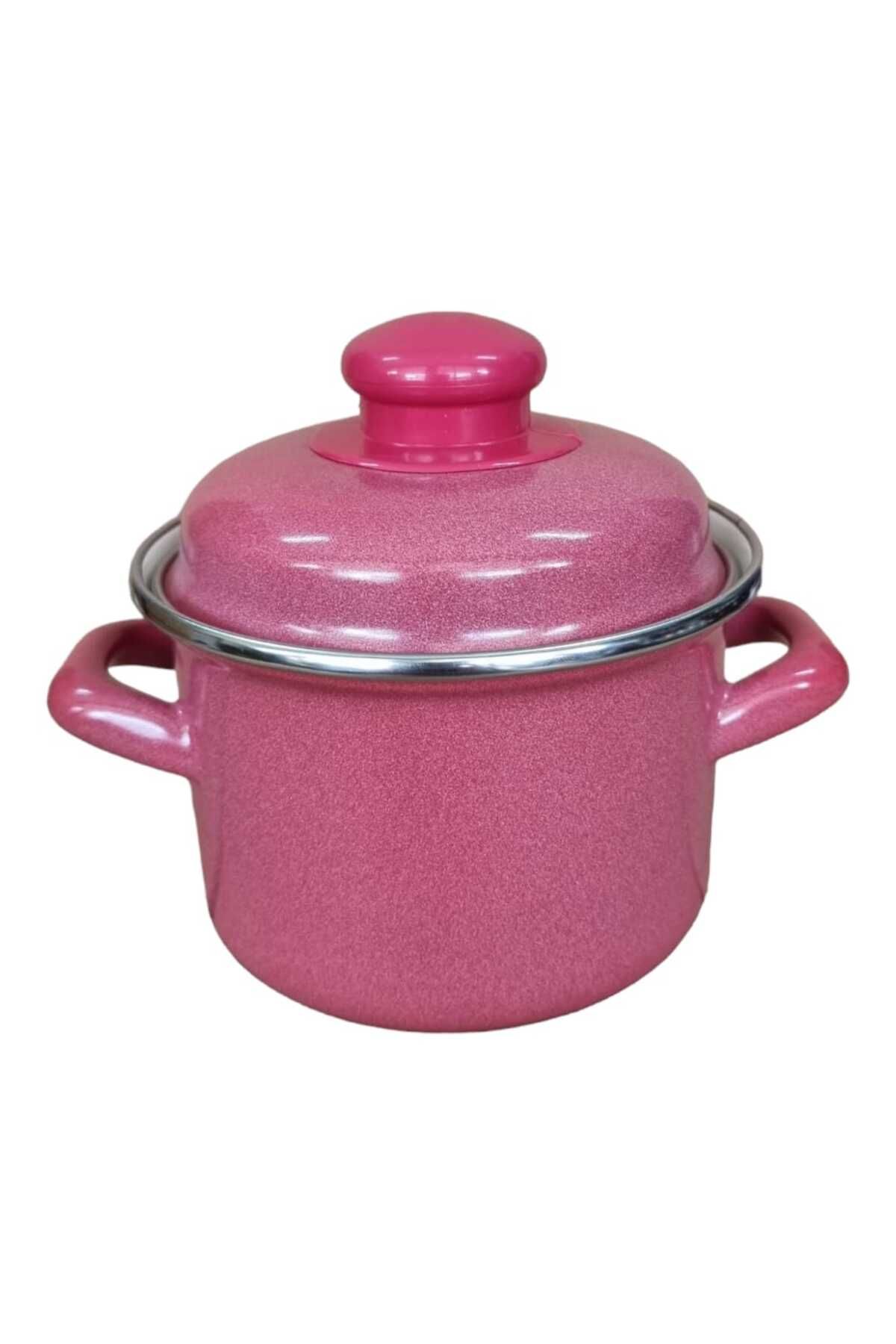 QUSSİNE Lüks Emaye Mini Tencere 12cm 900ml KIRMIZI