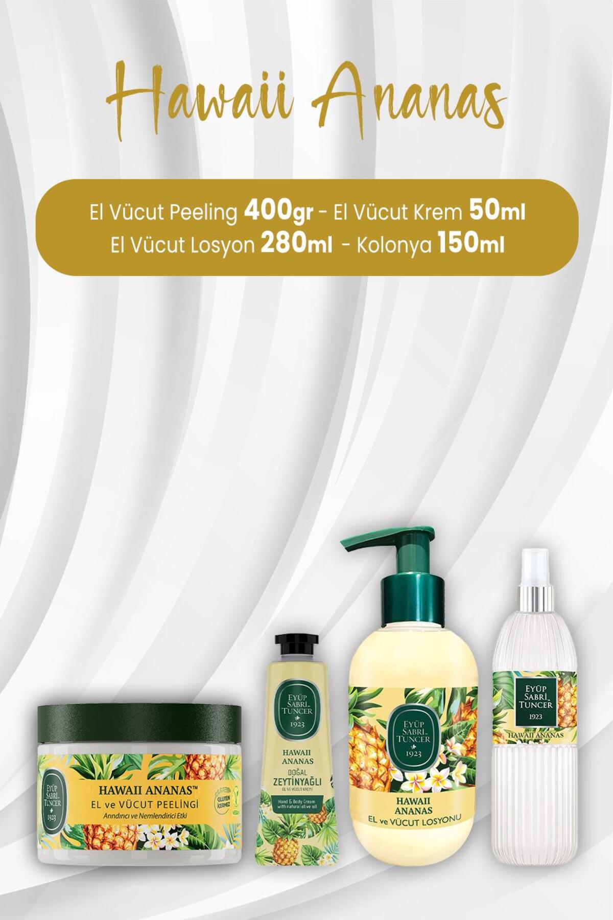 Eyüp Sabri Tuncer Hawaii Ananas El Vücut Peelingi 400 Gr, Kolonya 150