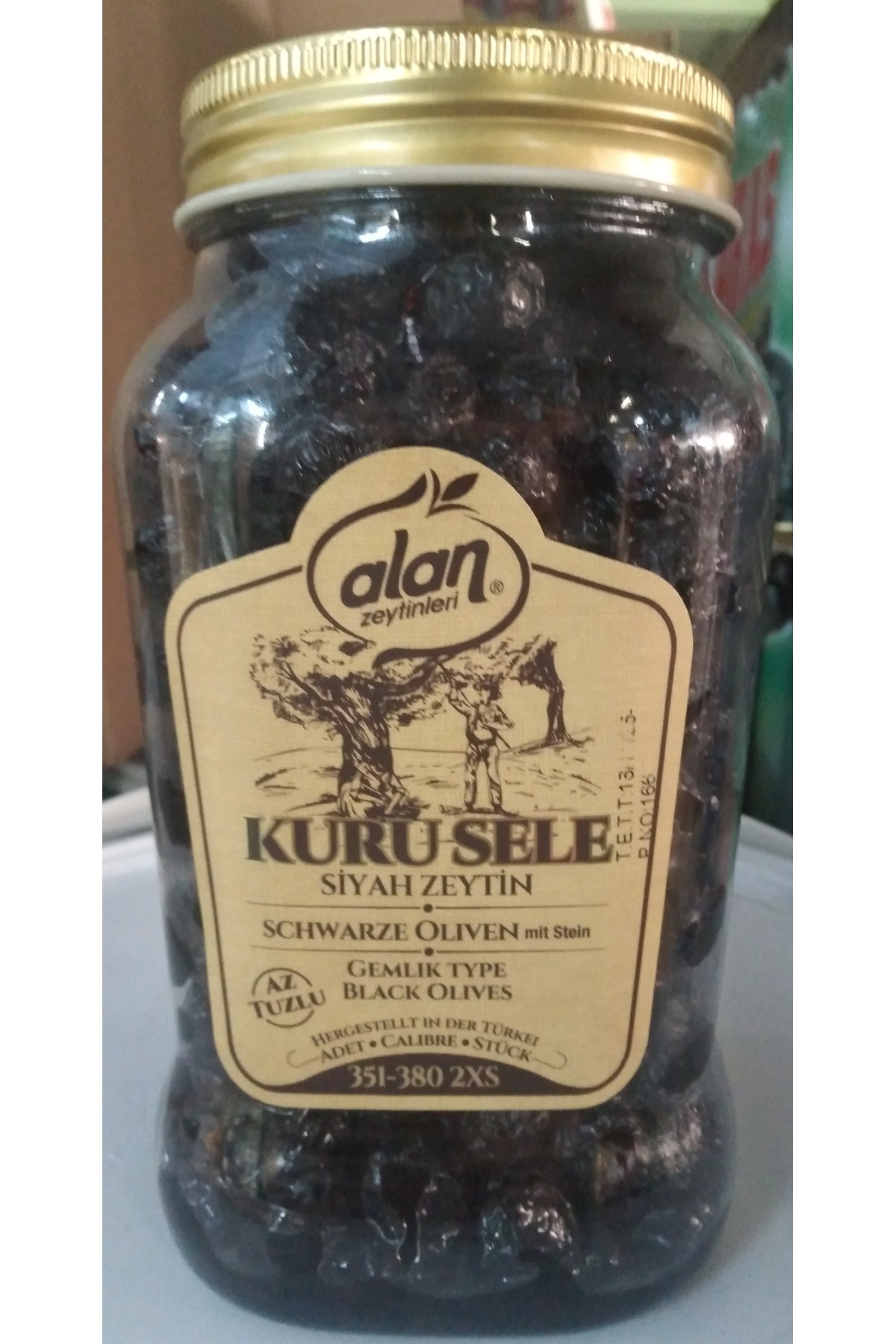 Alan Gemlik Tuzsuz (%1) Kuru Sele Zeytin ( 351-380 2xs ) 6 Ad. X