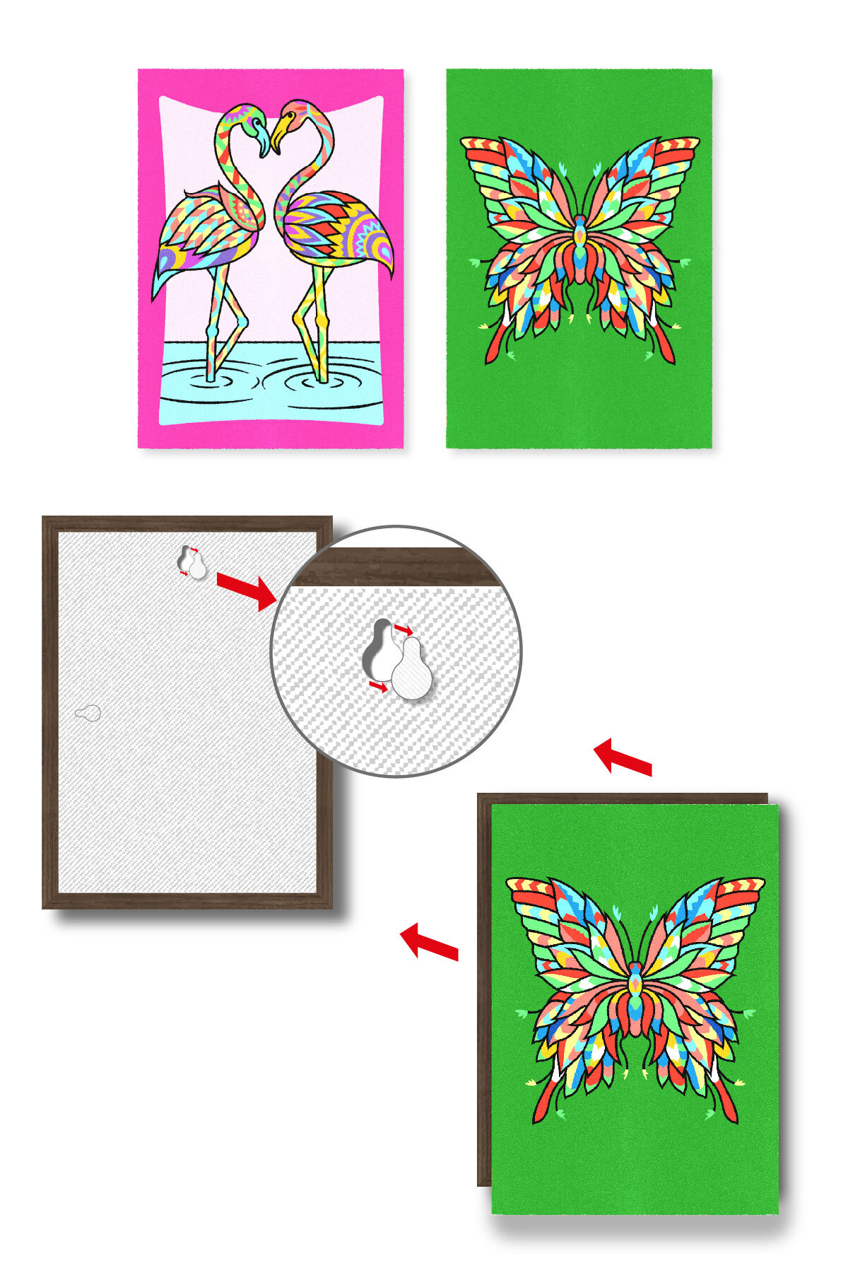 فعالیت نقاشی با ماسه برای بزرگسالان – هنر ماسه قلعه سرخ ۲ در ۱ قاب‌دار Ykf-02