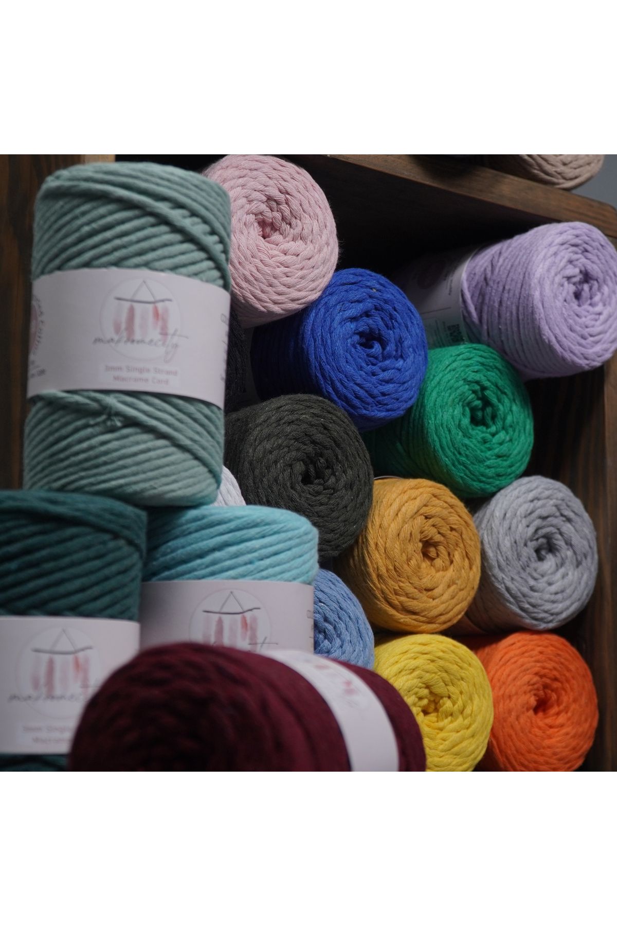 Makromecity-Scalloped Macrame Thread 3mm Scalloped Cotton Macrame Thread Macrame Thread Claret Red 6