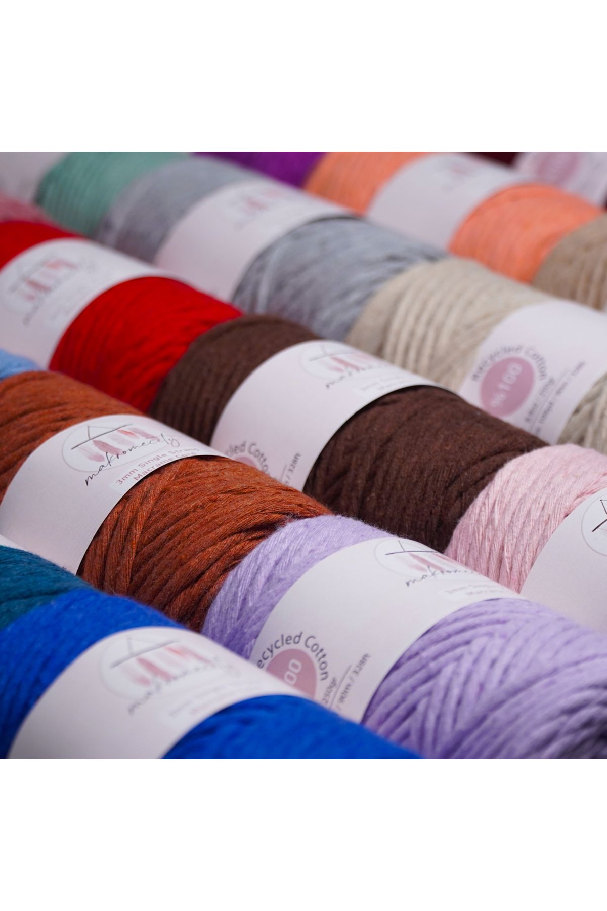 Makromecity-Scalloped Macrame Thread 3mm Scalloped Cotton Macrame Thread Macrame Thread Claret Red 7