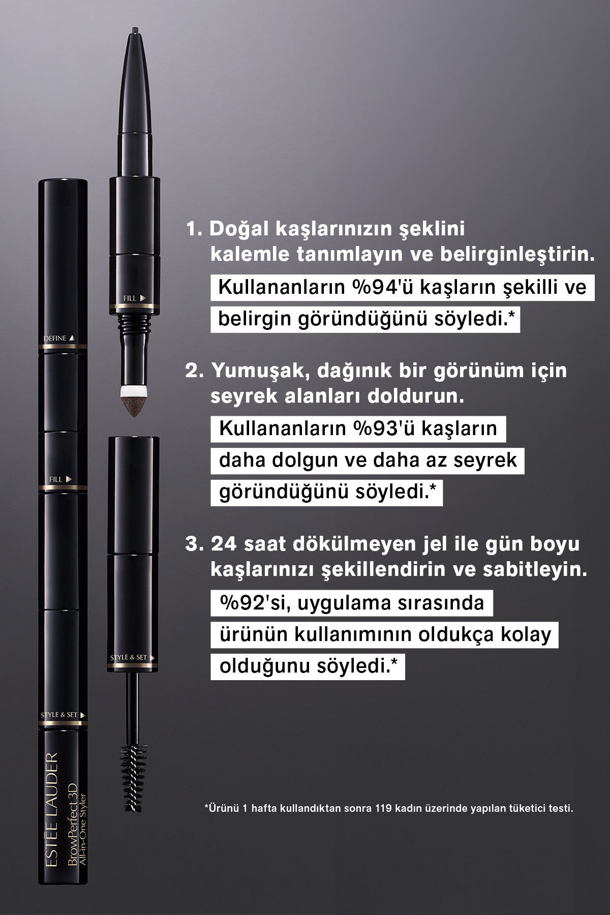 مداد ابرو  قهوه ای Estee Lauder | 117066 اورجینال - تصویر 6