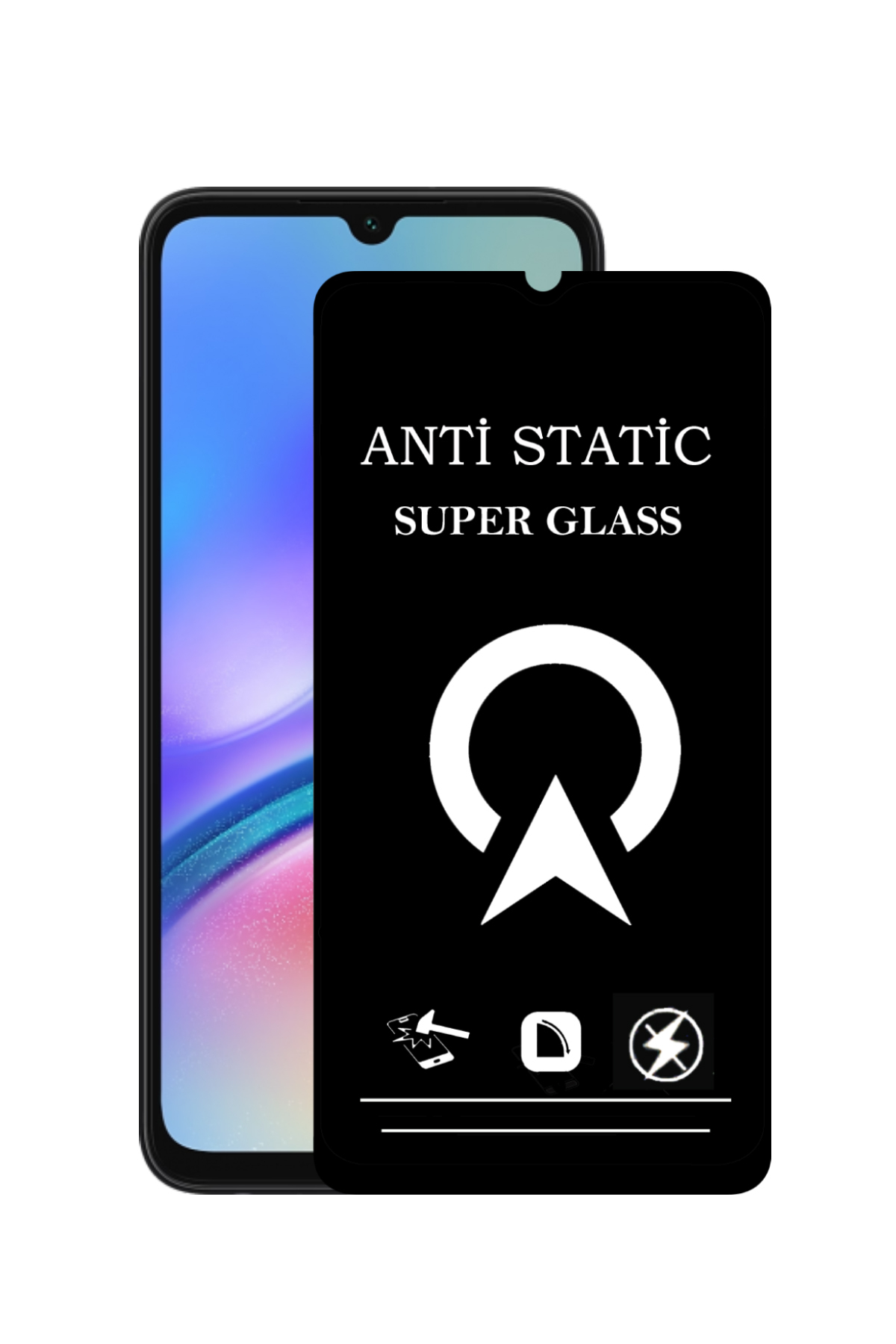 Samsung Galaxy A05S ile Uyumlu Tam Kaplayan Anti Statik Çizilmez Safir Ekran Koruyucu Cam