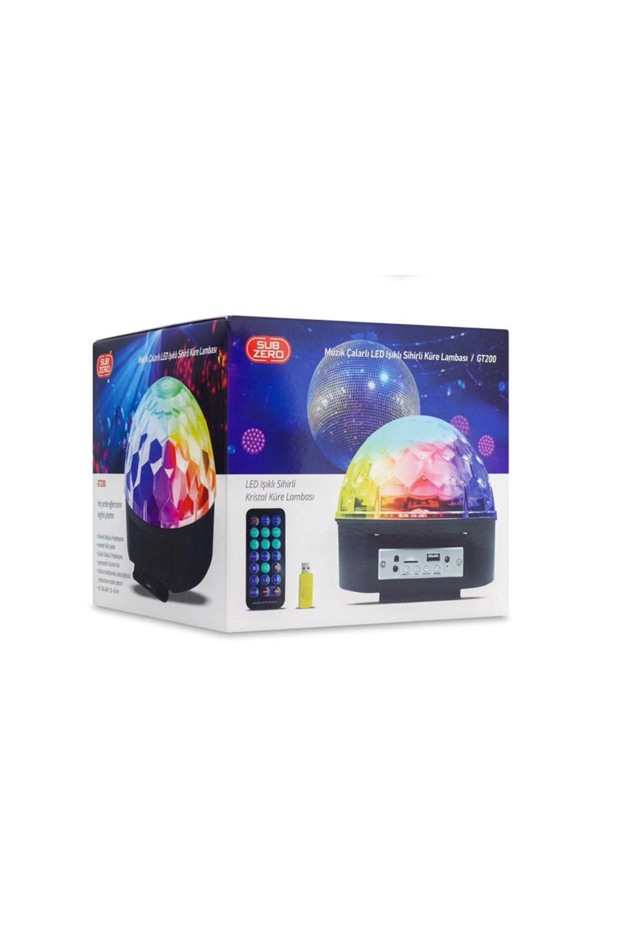Subzero Müzik Çalarlı Kablolu Led Işıklı Sihirli Küre Lambası
