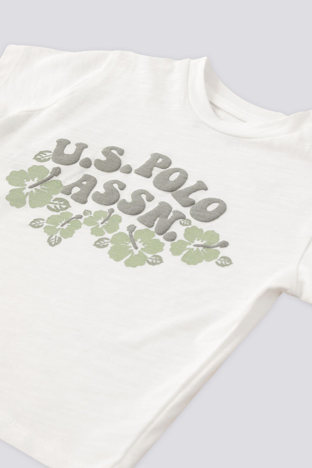 ست نوزاد 2 تکه کرم دختر بچه U.S. Polo Assn.