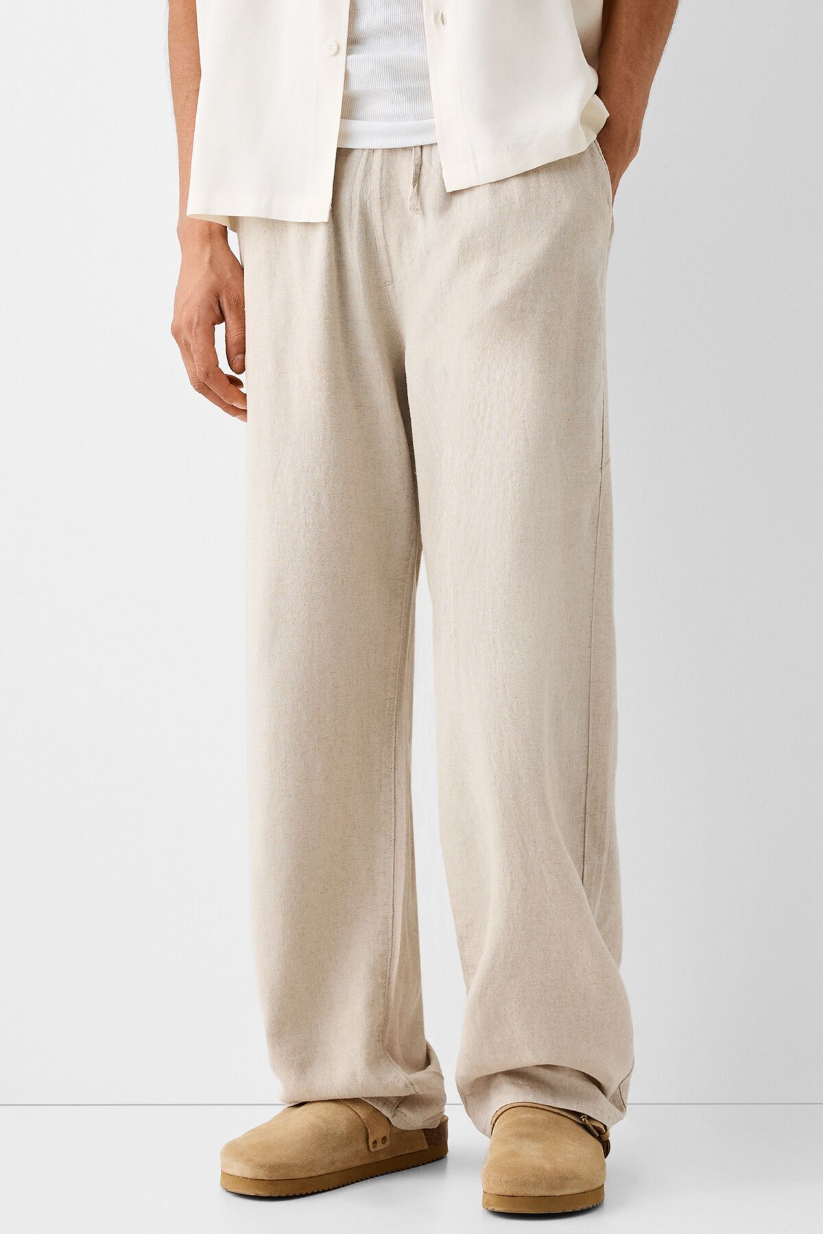 Bershka Keten kar ml wide leg jogger pantolon Fiyat Yorumlar Trendyol