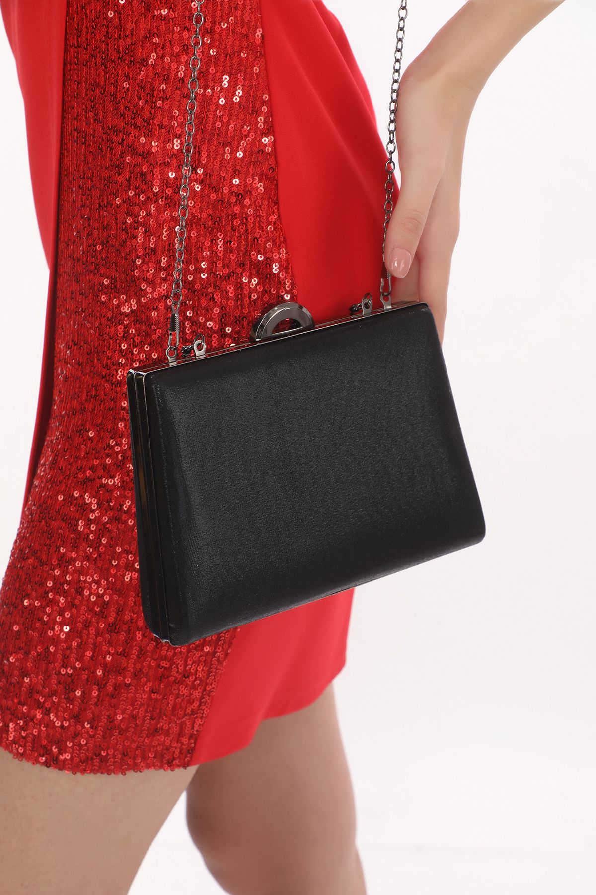 womenacs Rochie De Seară Plină De Farmec De Culoare Neagră, Clutch Portofoliu, Geantă Pentru Femei, Sezon Nou Femeie - One Size