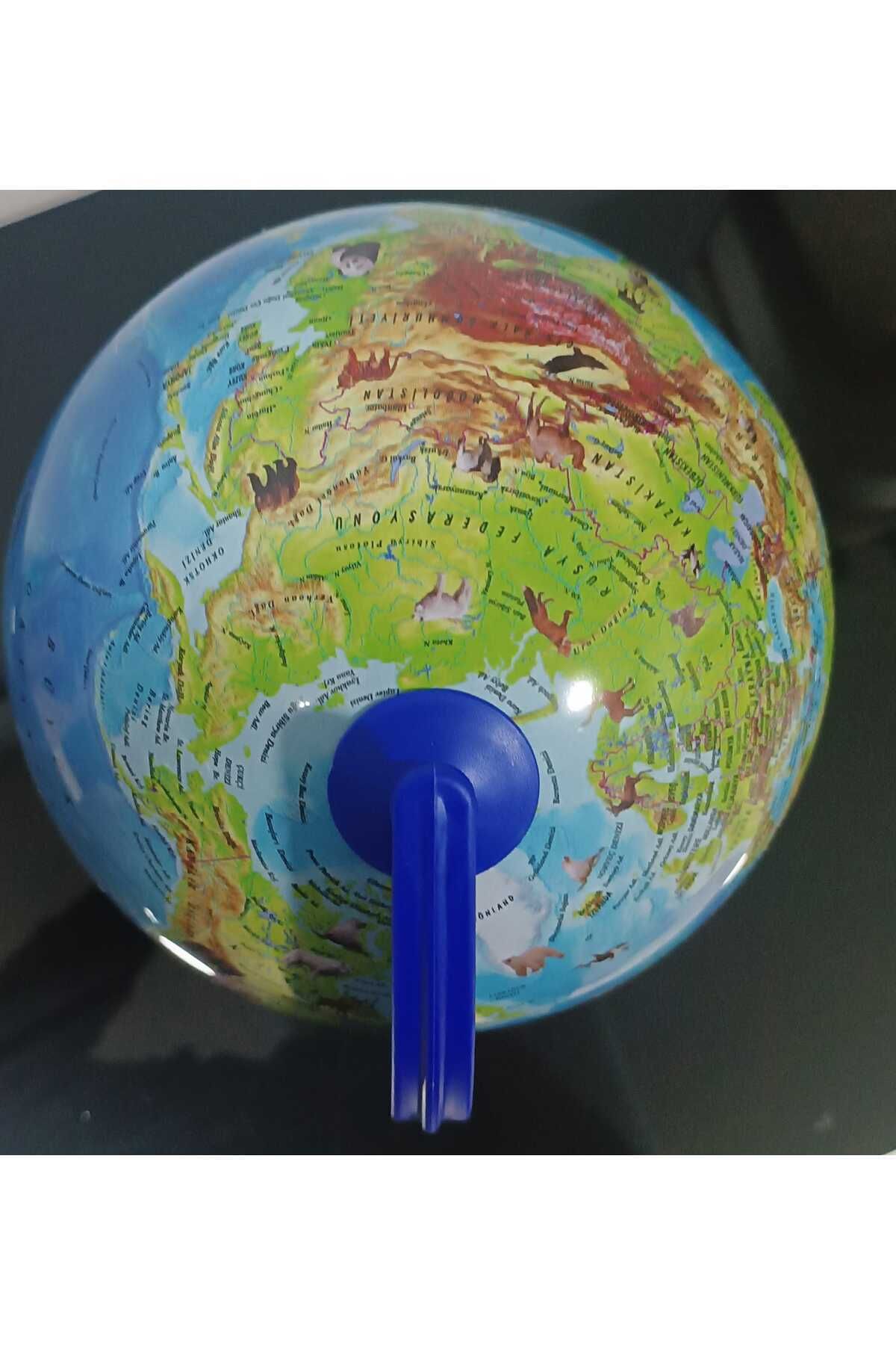 Dünya Küresi Hayvan Temalı Konsept Çocuk Hediye 20 Cm Çap Ev Ofis Dekorasyon Yer Küre