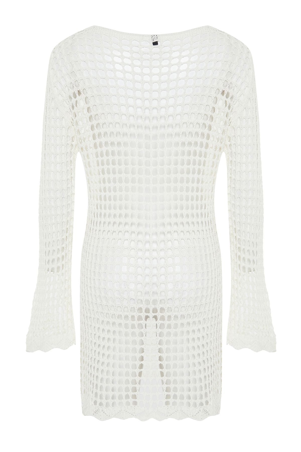Trendyol Collection-Ecru Mini Knitwear Crochet Beach Dress Tbess24El00065 8