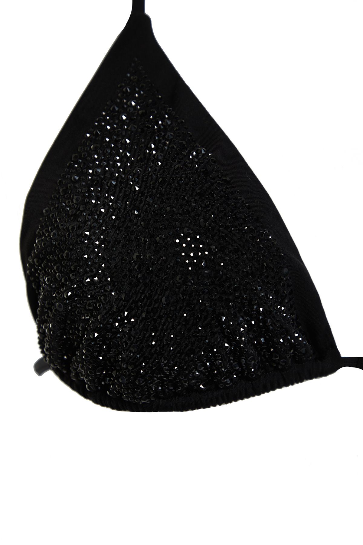 Trendyol Collection-Fekete háromszög köves normál bikini szett TBESS24BT00131 7