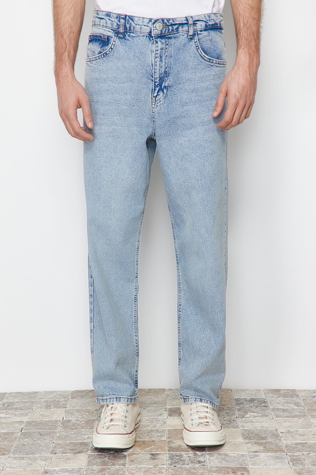 Trendyol Collection-Μπλε Baggy/90's Straight Fit Jeans Loose Jeans TMNSS24JE00012 6