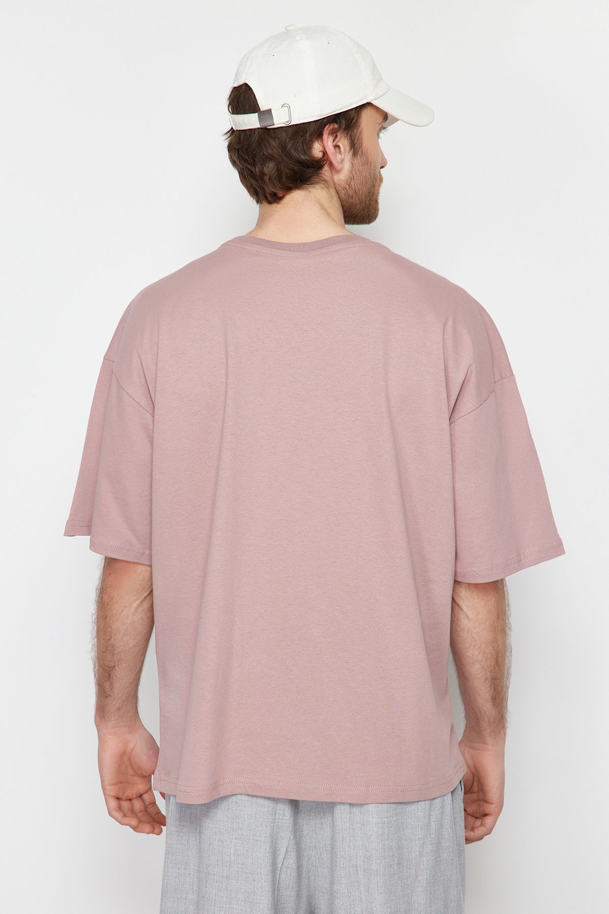 Trendyol Collection-Dusty Rose Oversize/Wide Cut 100% tričko TMNSS22TS0318 2