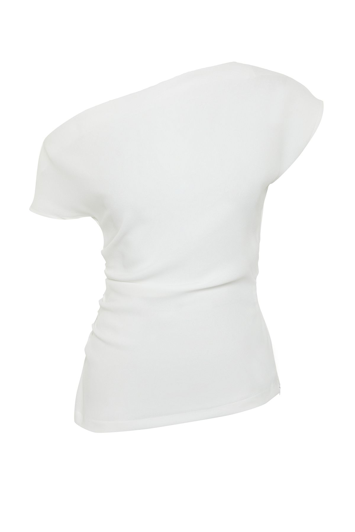 Trendyol Collection-Ecrufarbene, figurbetonte Webbluse mit U-Boot-Ausschnitt TWOSS24BZ00353 7
