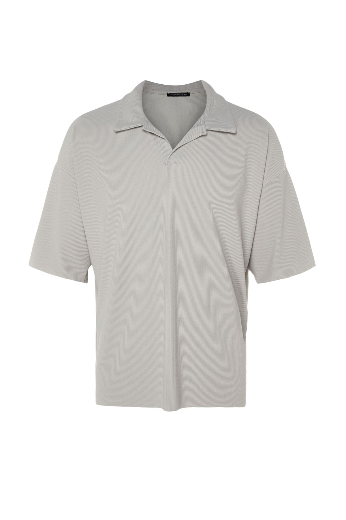 Trendyol Collection-Limitierte Ausgabe - Steinfarbenes, weit geschnittenes, strukturiertes Polo-T-Shirt TMNSS23po00020 8