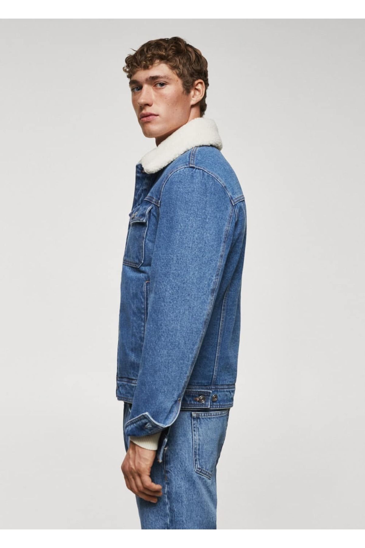 MANGO Man-Furry denim jacket 5