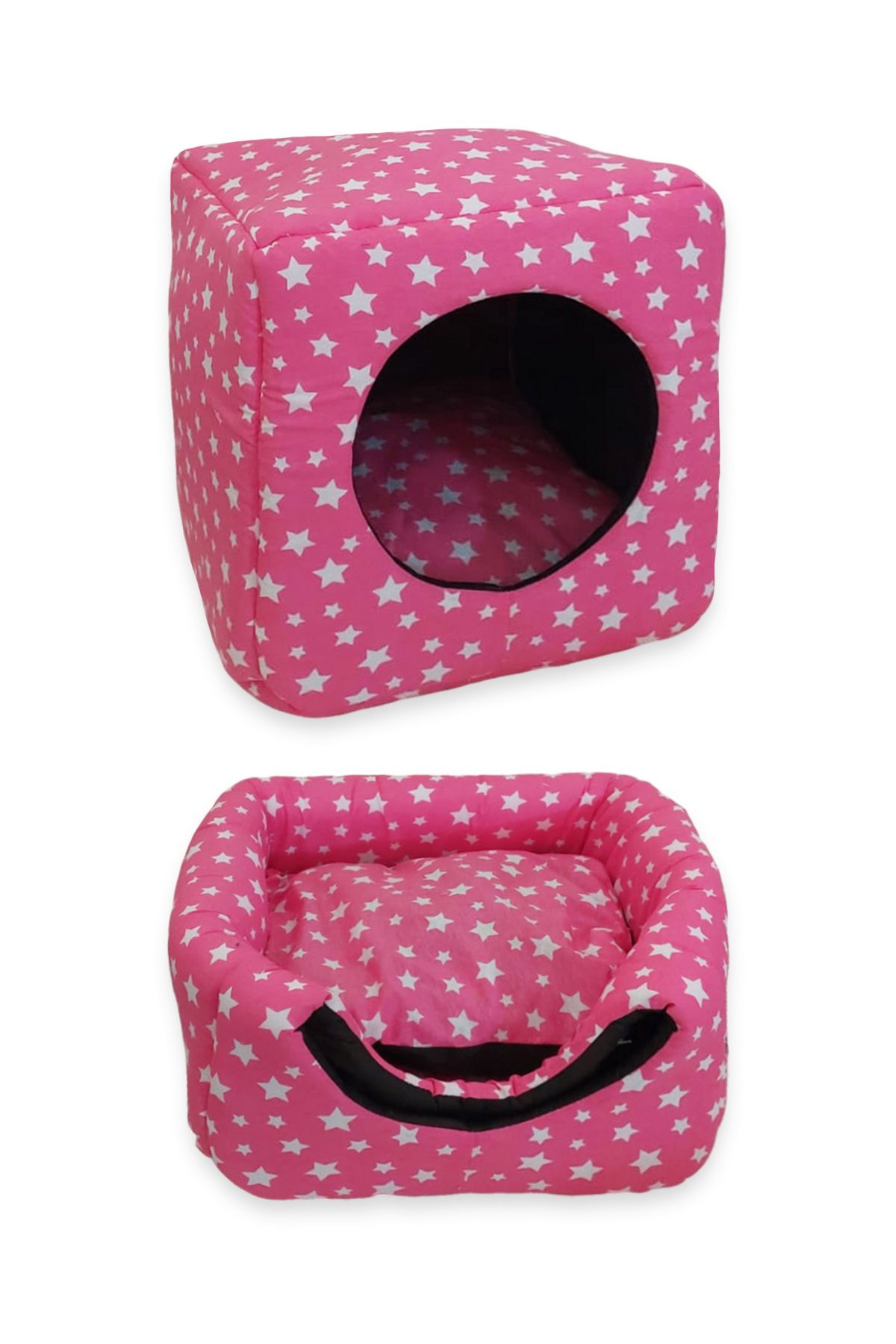 Patiderm-Three Function Cat Dog Closed Square Sponge Bed - Pink 3