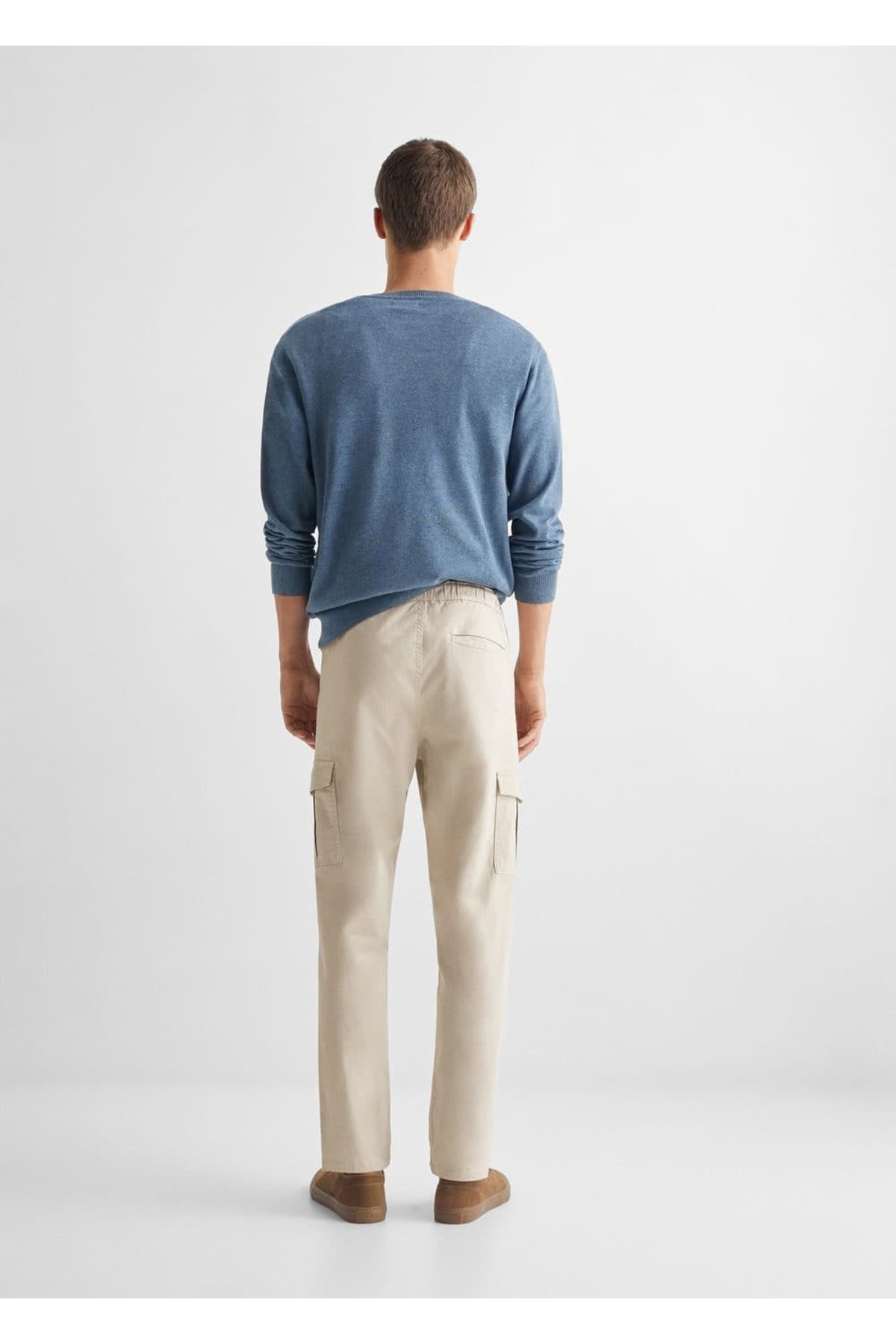 شلوار مردانه بژ MANGO Teen | 47036319 اورجینال - تصویر 4