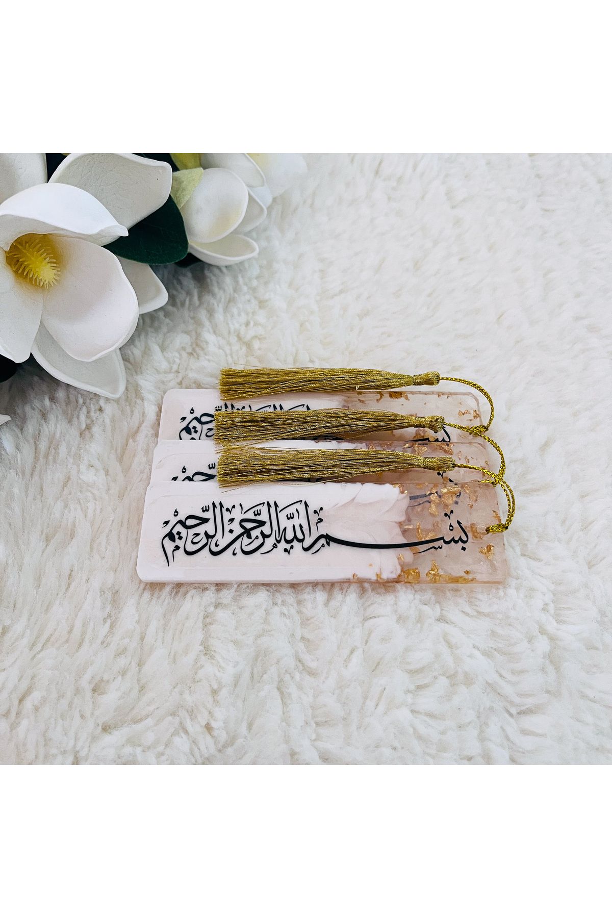 ebruli gift shop-Epoxy Bookmark, 10 Pieces, Basmala Bookmark, Islamic Gift 2