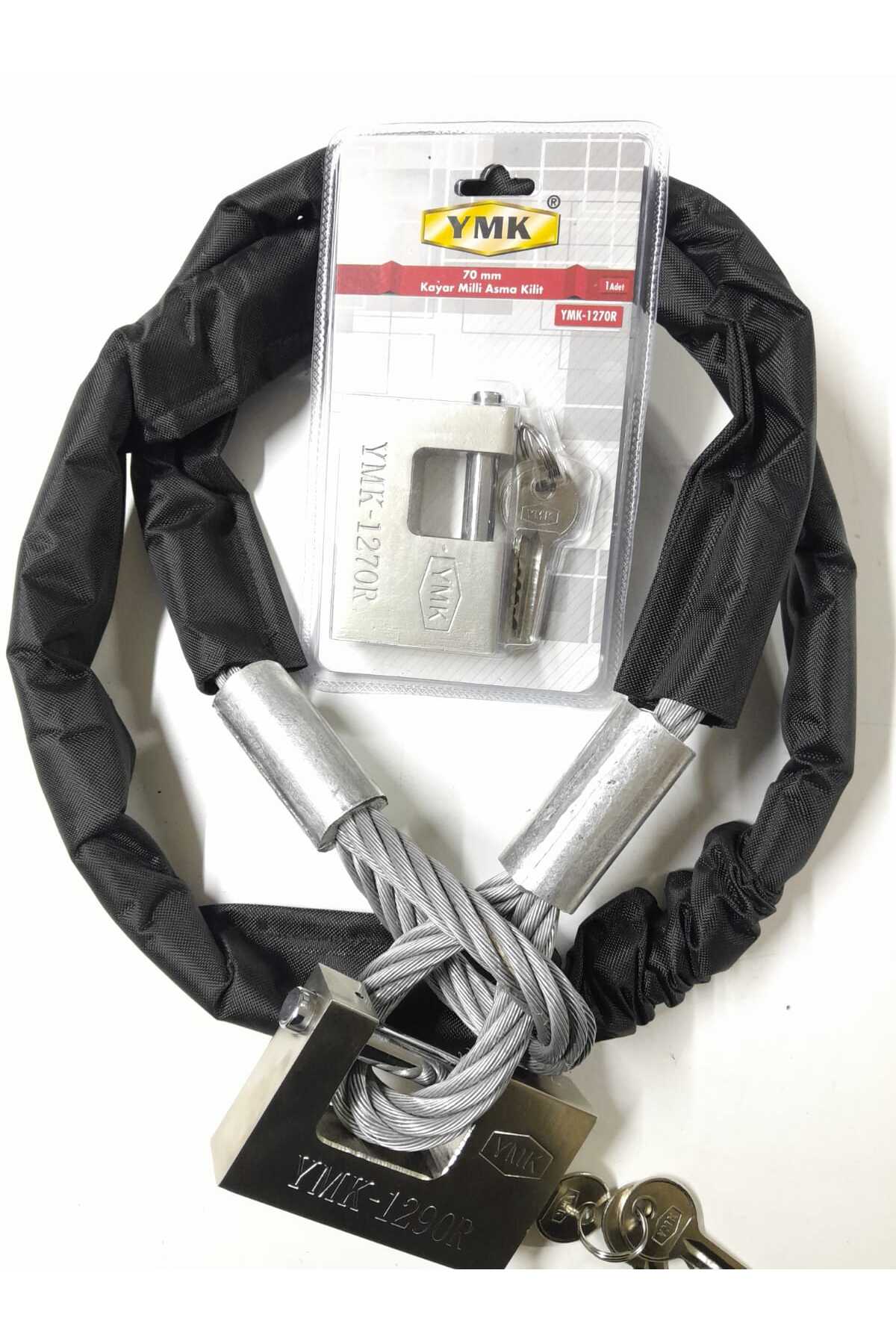 lawrenceshop 2 metre 12 mm Çelik Halat Yuma Kilit Motorsiklet Bağlama Halat Motosiklet Zincir kılıflı